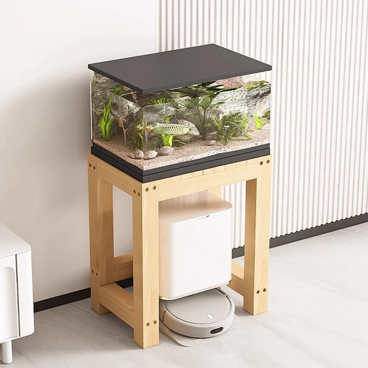 Pogrubiony stojak terrarium z drewna sosnowego, wielofunkcyjna antypoślizgowa konstrukcja, cichy stojak do przechowywania w domu, biurze i sklepie zoologicznym, trwały wspornik półki