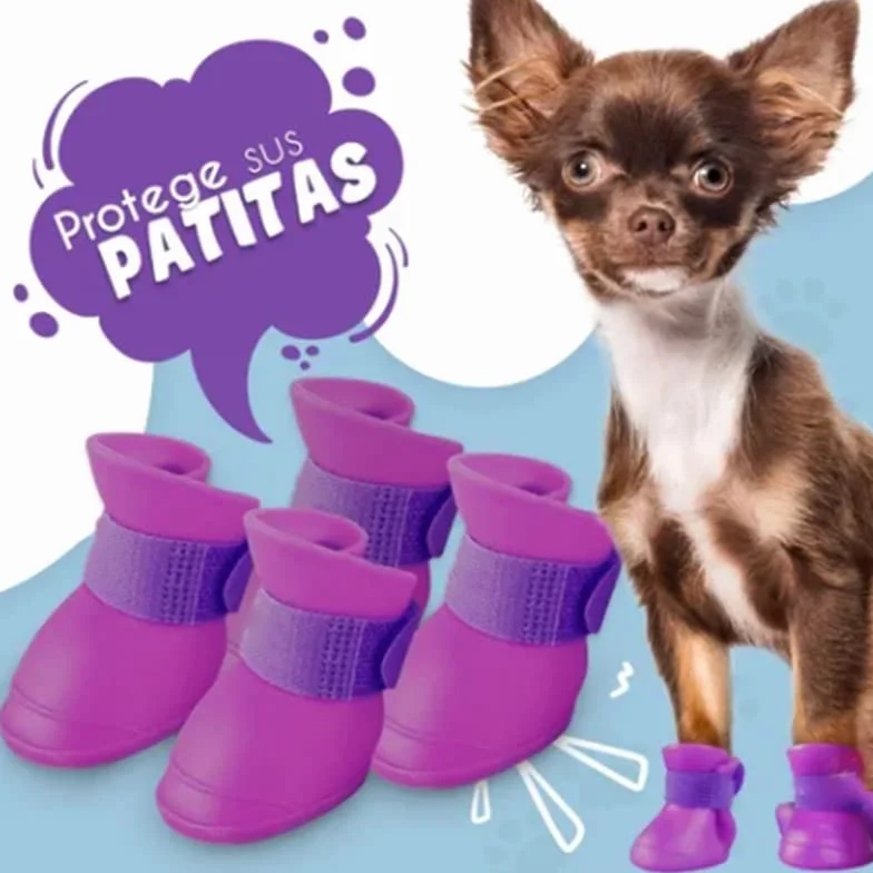 Buty dla Psów, 4PCS S DOG BOTS Buty do Gorącego Chodnika z Zagęszczonym Bez Poślizgu Lekkie Miękkie Wodoszczelne na Deszcz (S)