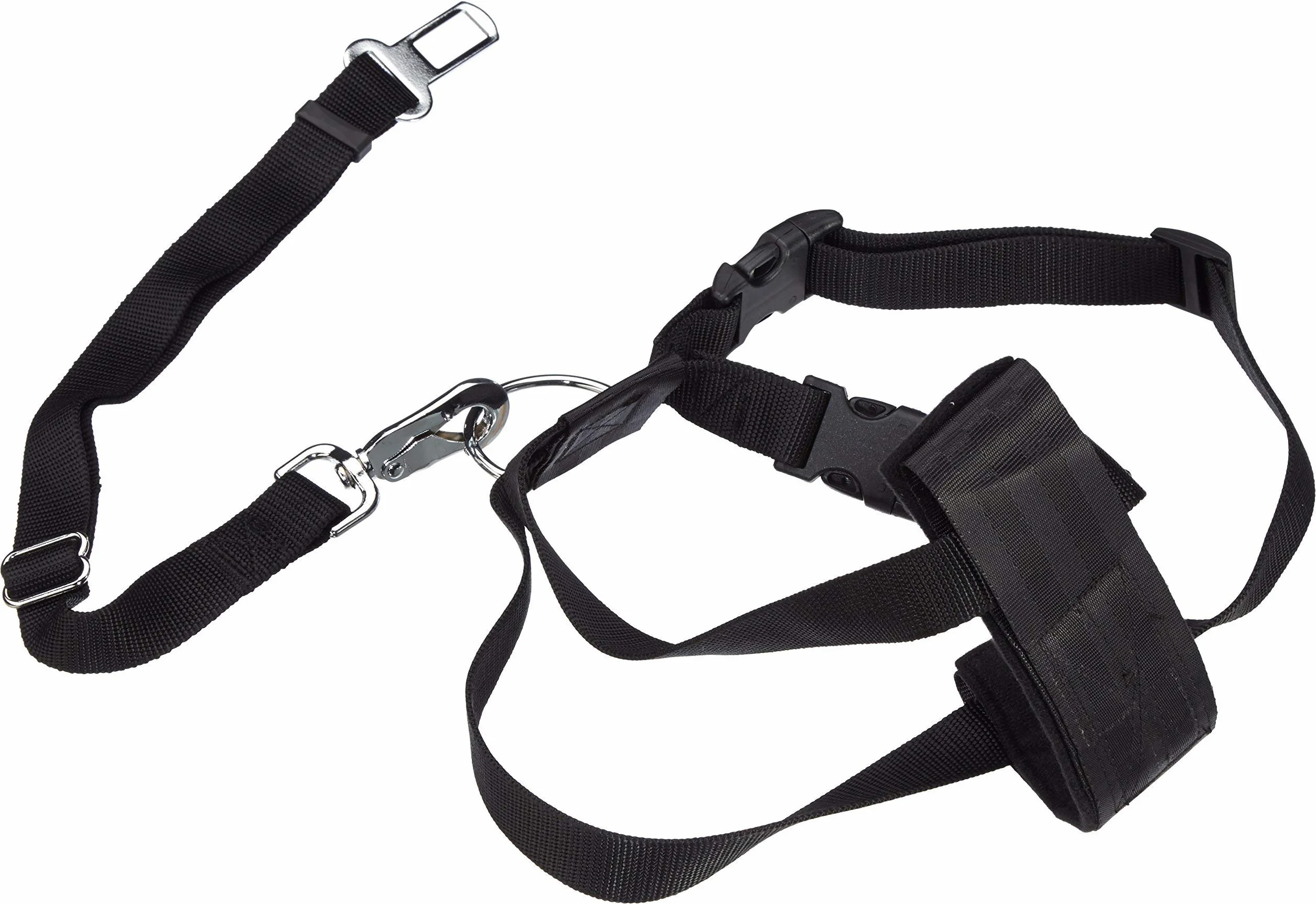 TRIXIE Uprząż samochodowa rozmiar M: obwód klatki piersiowej 50-70 cm/25 mm w kolorze czarnym – bezstopniowo regulowana uprząż dla psa do samochodu z regulowanym pasem bezpieczeństwa dla średnich