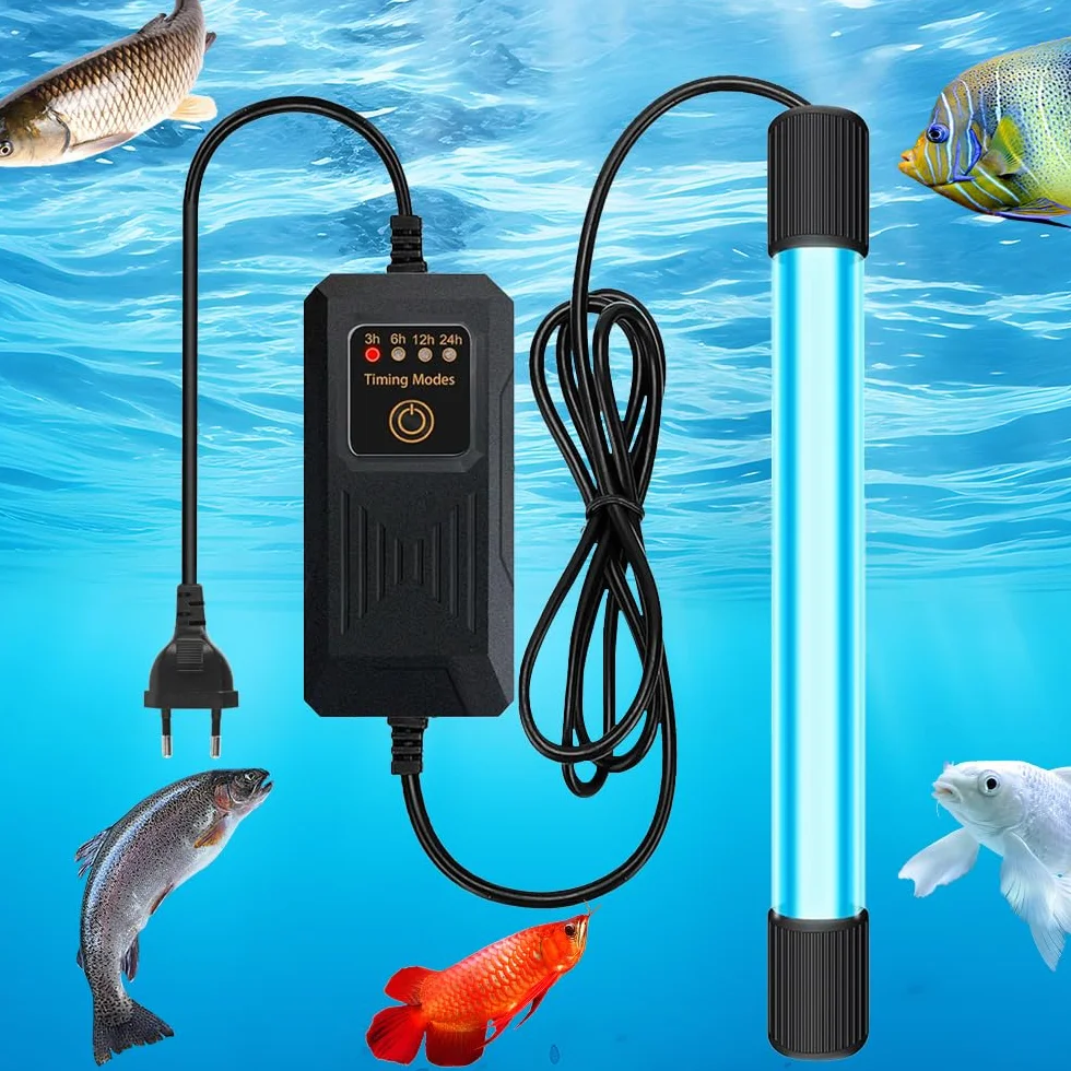Mineup Lampa sterylizatora UV do akwarium z timerem - lampa zanurzeniowa do czyszczenia akwariów i basenów (11 W)