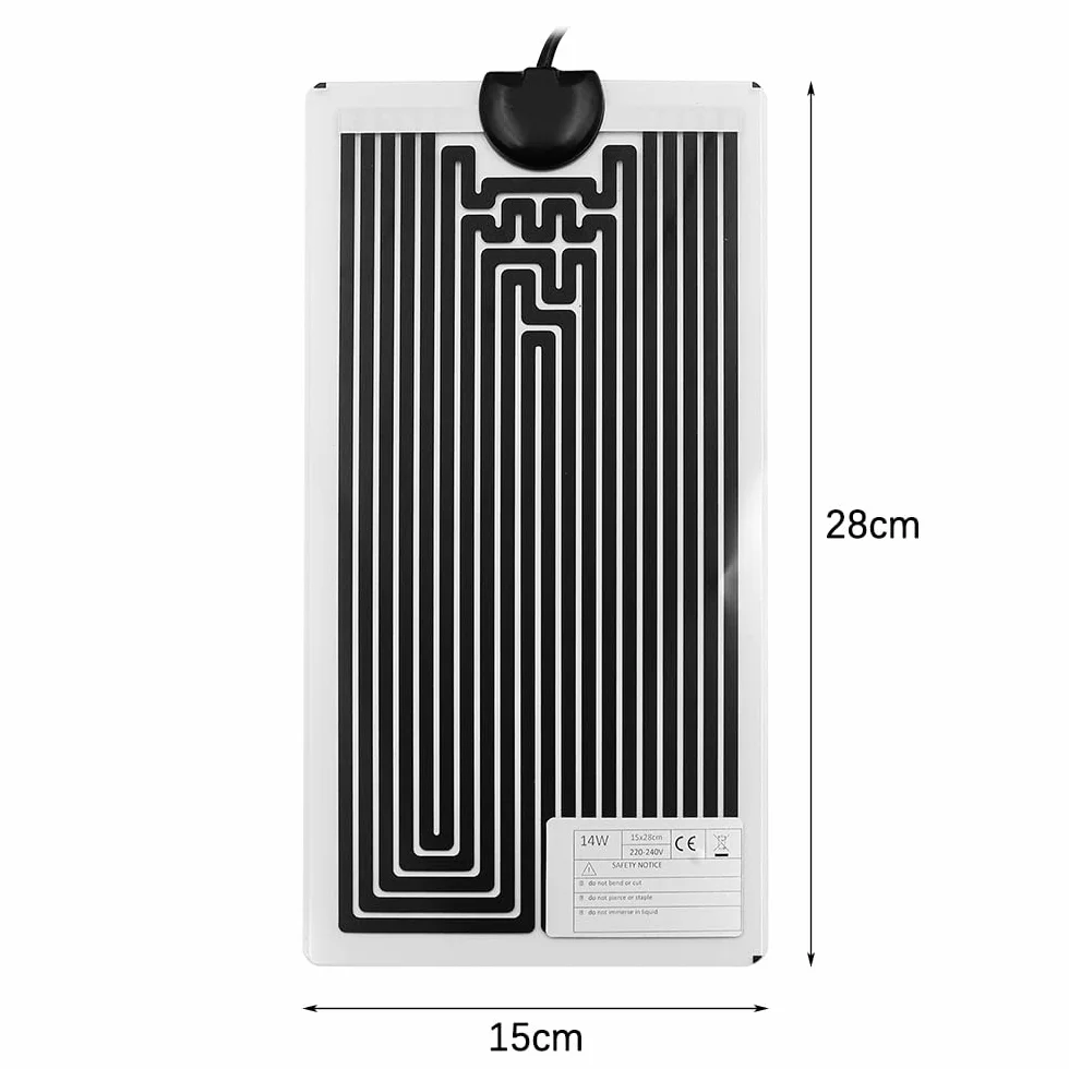 Mała Mata Grzewcza 15X28Cm Mata Grzewcza 14W Z Termostatem Regulacja Temperatury Dla Gadów Węże Jaszczurki Gekony Pająki Gąsienice Akwarium Podkładka Grzewcza