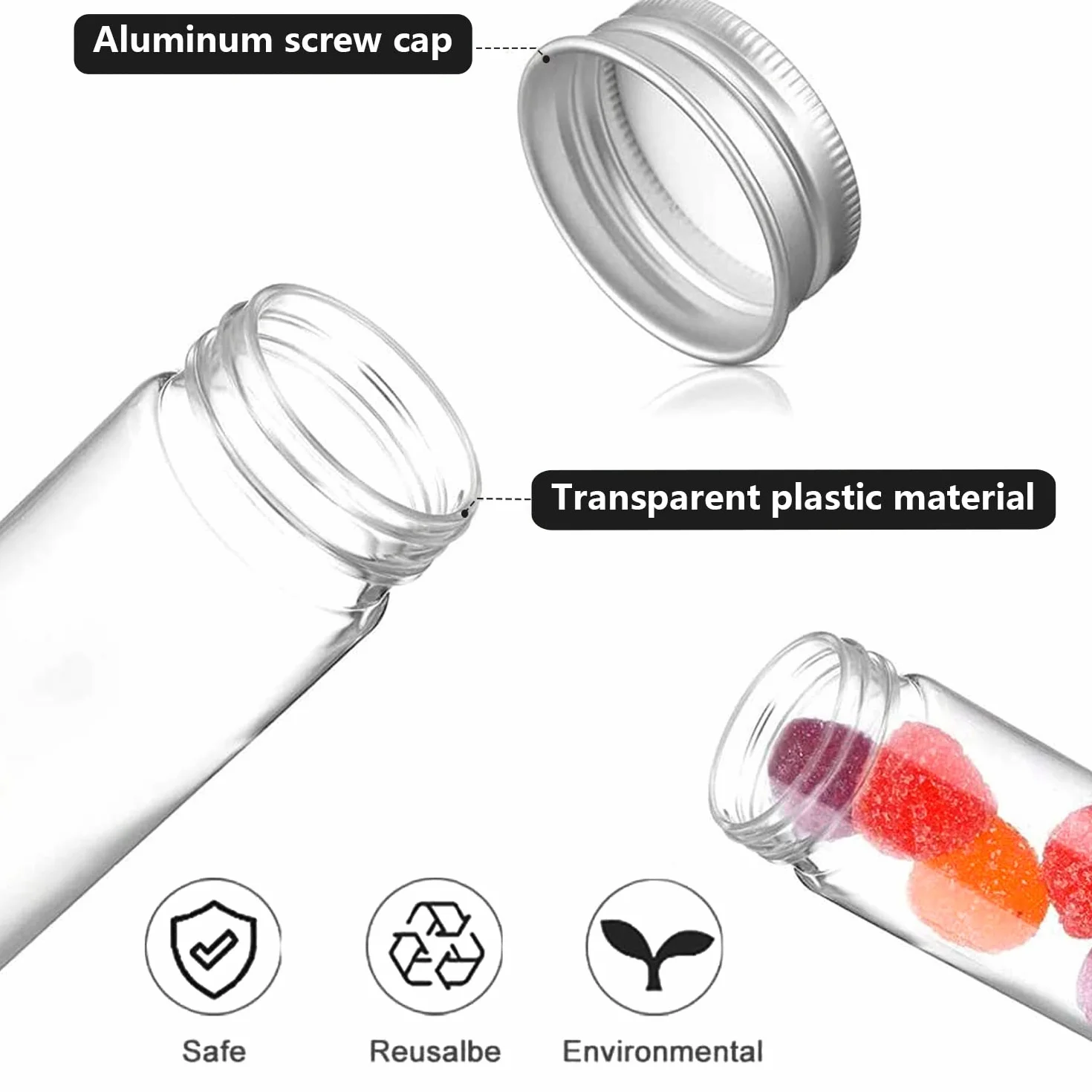 12 sztuk Plastikowe probówki probówki z tworzywa sztucznego przezroczyste probówki z tworzywa sztucznego z pokrywką do przechowywania smakołyków kwiaty płynne rośliny 80ml