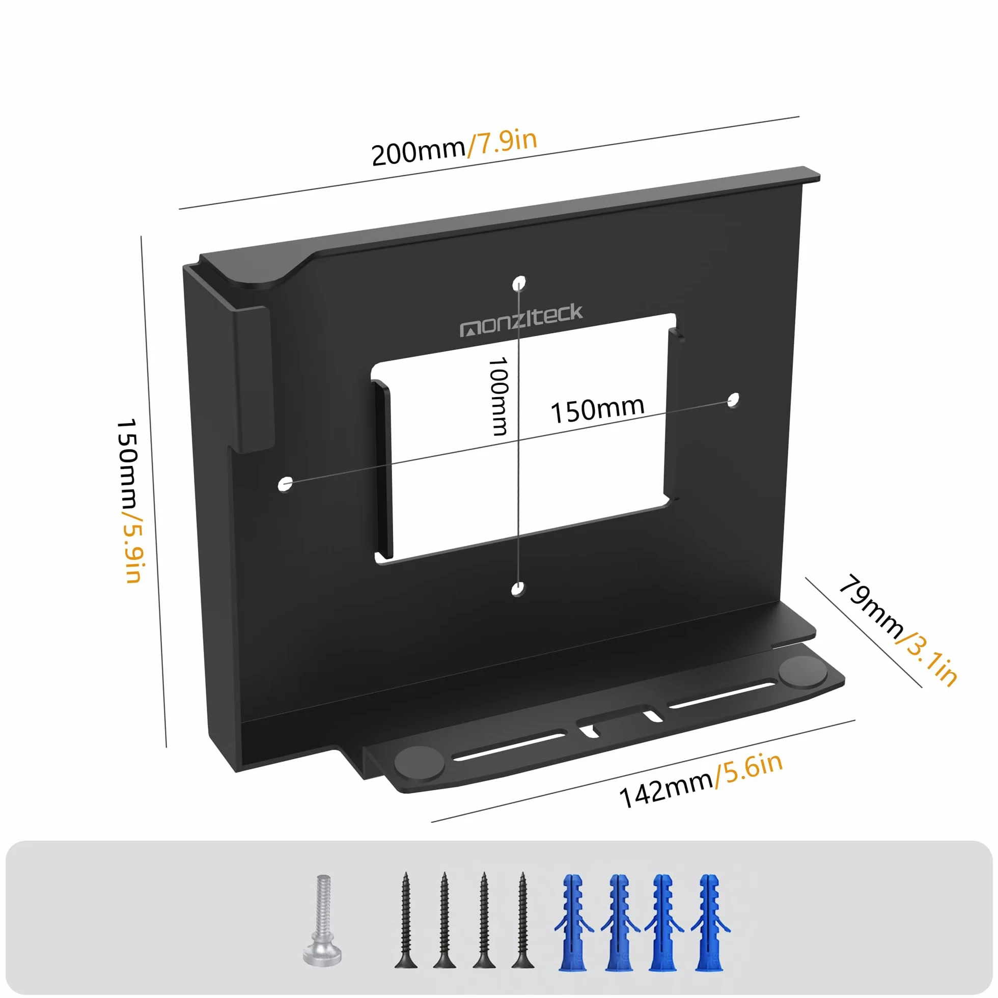 Monzlteck Wall Mount for PS5 Original Disc and Digital, All Metal Vertical Hanging, Space Saver, Easy to Install Black