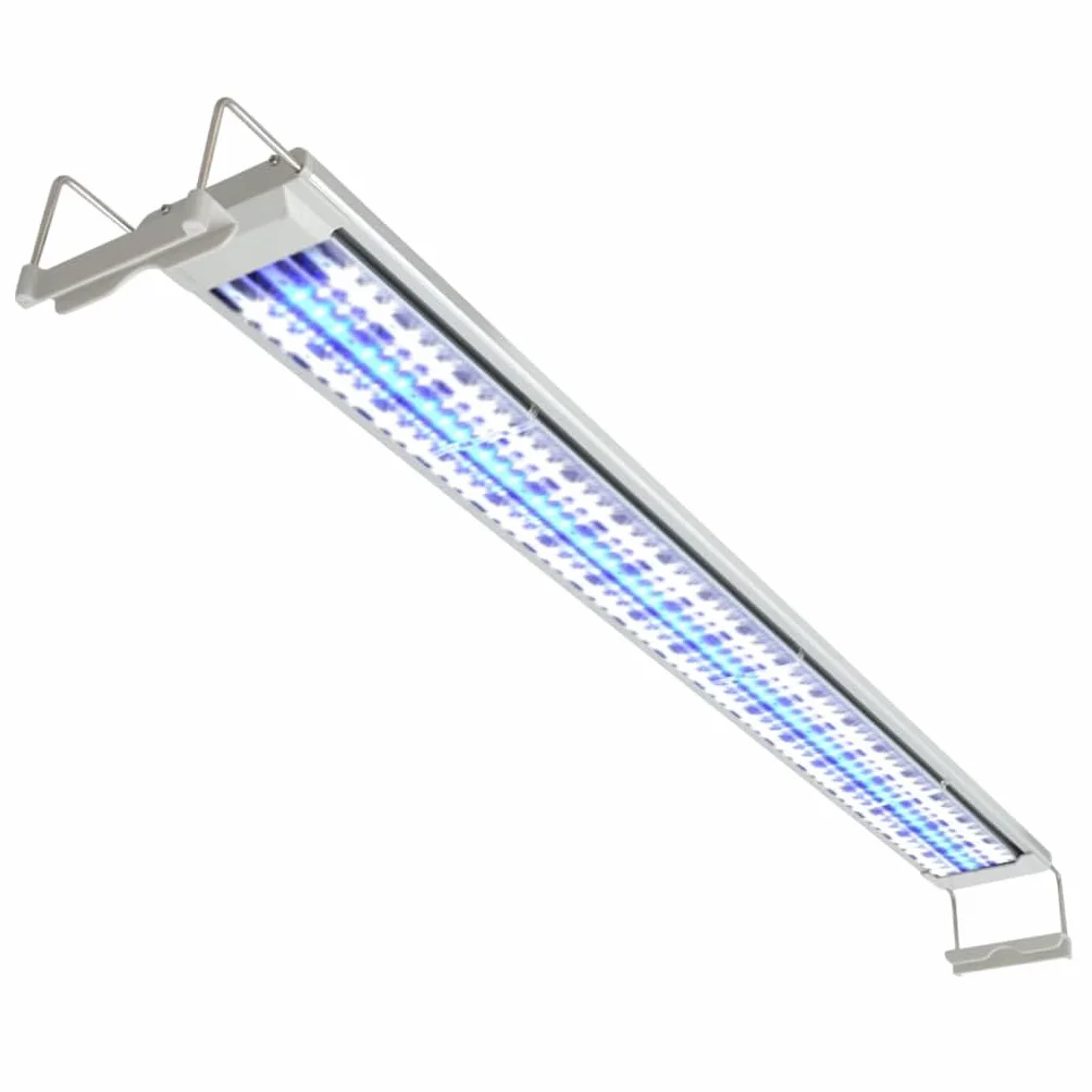 Oświetlenie akwarium LED belka świetlna 120-130 cm aluminium IP67 wodoszczelne z 189 diodami LED niebiesko-białe do wzrostu roślin, słodkowodna, morska, rafa, koral, nano aquascape