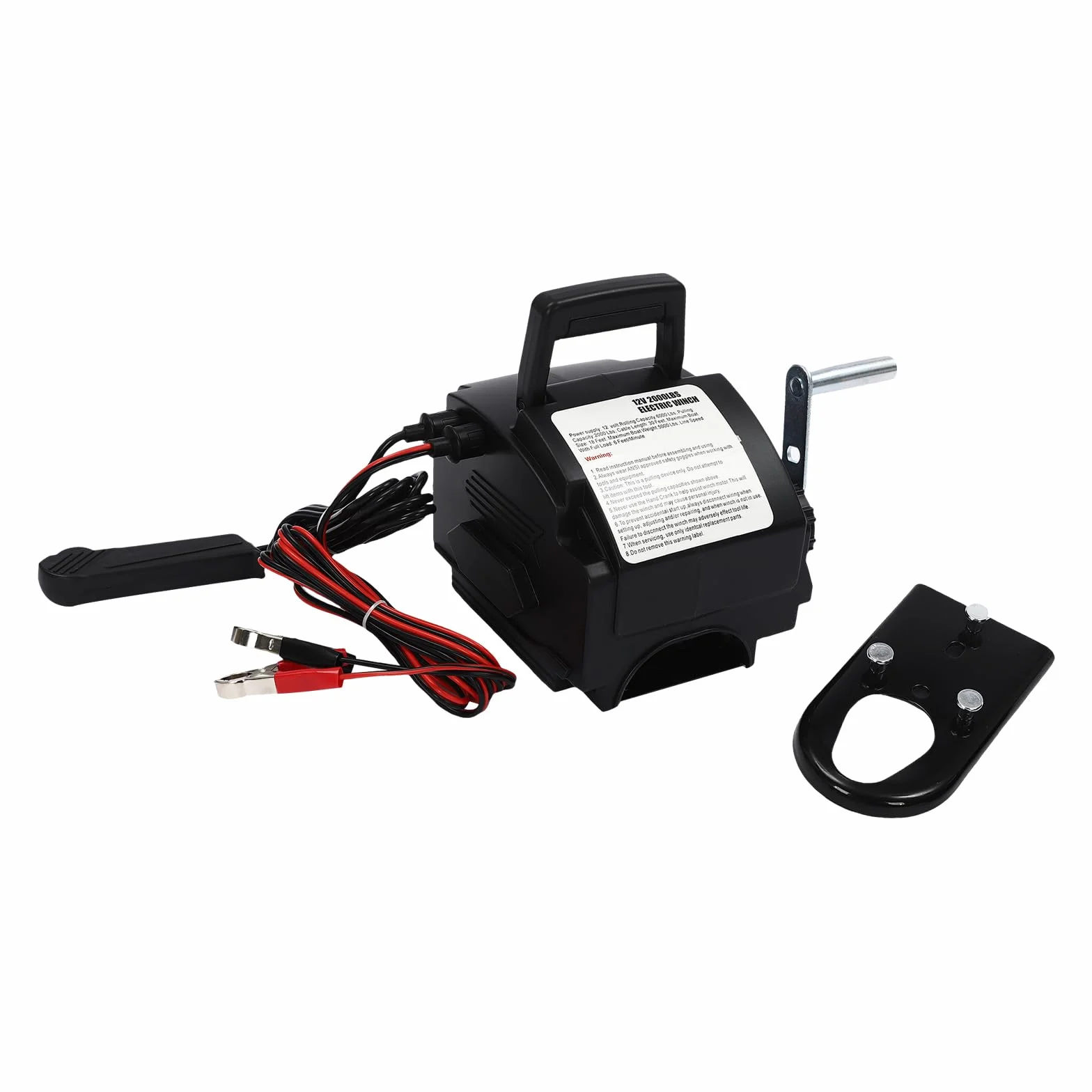 Elektryczna wciągarka 12V, wciągarka do łodzi, wciągarka silnikowa z ochroną przed przeciążeniem, siła ciągnąca 907kg, 2 tryby sterowania, elektryczna wciągarka do samochodów, przyczep, naczep