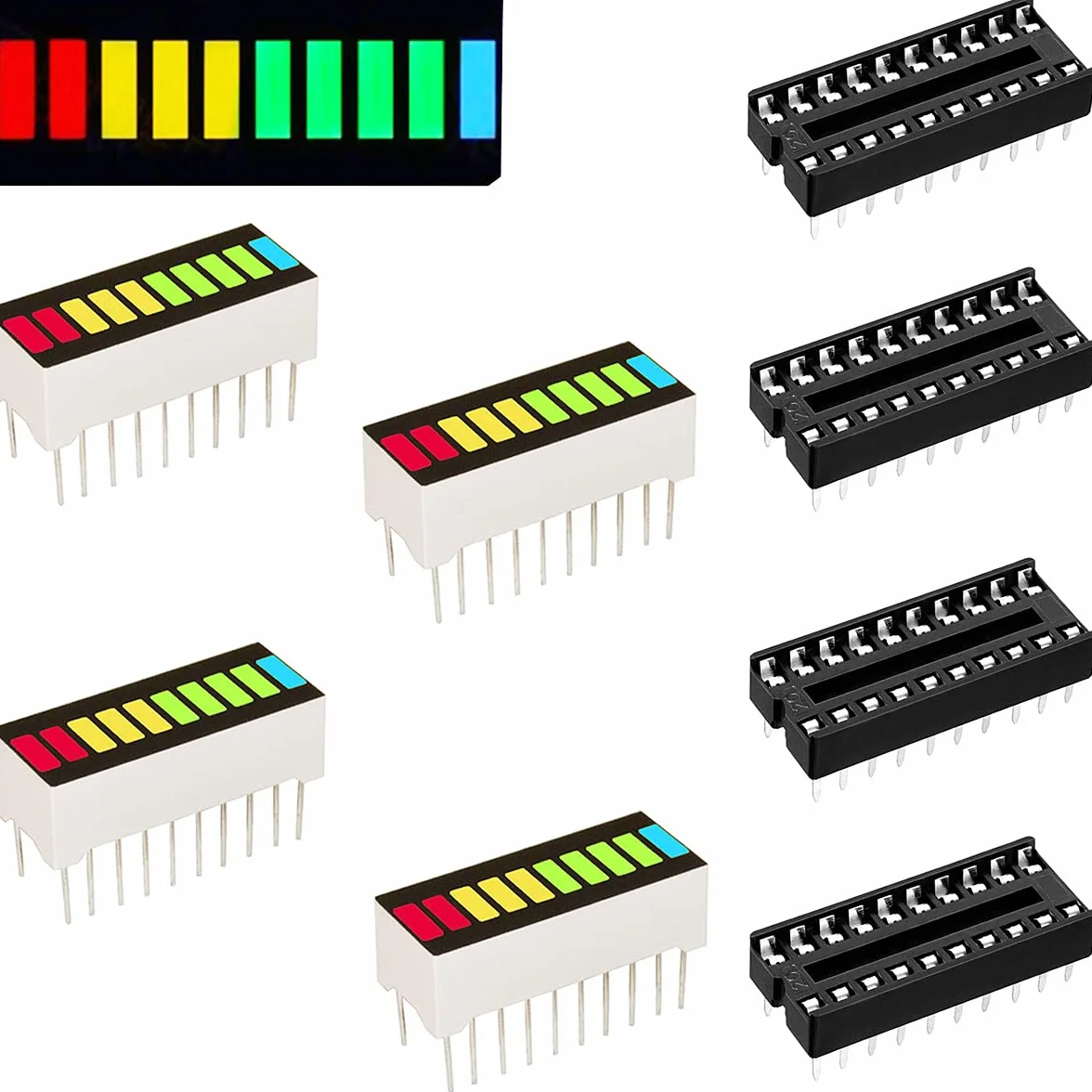 10-segmentowy wyświetlacz LED barowy ARGYB 4 kolory DIP20 do Arduino