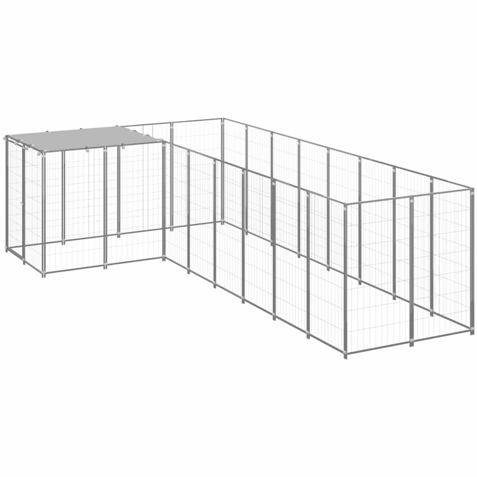 Homgoday Hodowla dla psów, srebrna, 6,05 m², stal, kojec dla psów, kotów, królików, 1701, zwierzęta i artykuły dla zwierząt domowych