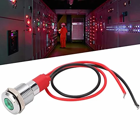 Metalowa Lampka Kontrolna LED Wodoodporna Lampka Sygnalizacyjna Wskaźnik Zasilania LED Lampka Ostrzegawcza 10mm(220V)