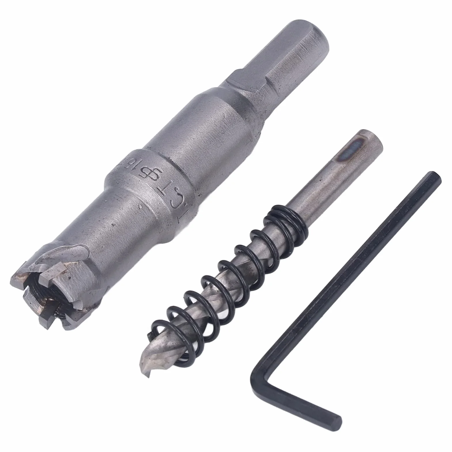 Otwornica 16-20mm Otwornica z węglików spiekanych Bit TCT Gruby zestaw do wycinania otworów w metalu z wiertłem rdzeniowym z kluczem sześciokątnym (16mm)