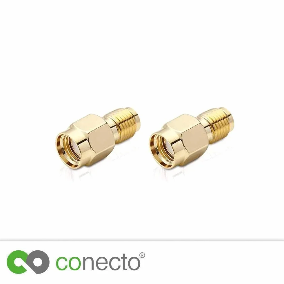 Conecto Adapter SMA RP-SMA pozłacany zestaw 2 sztuk