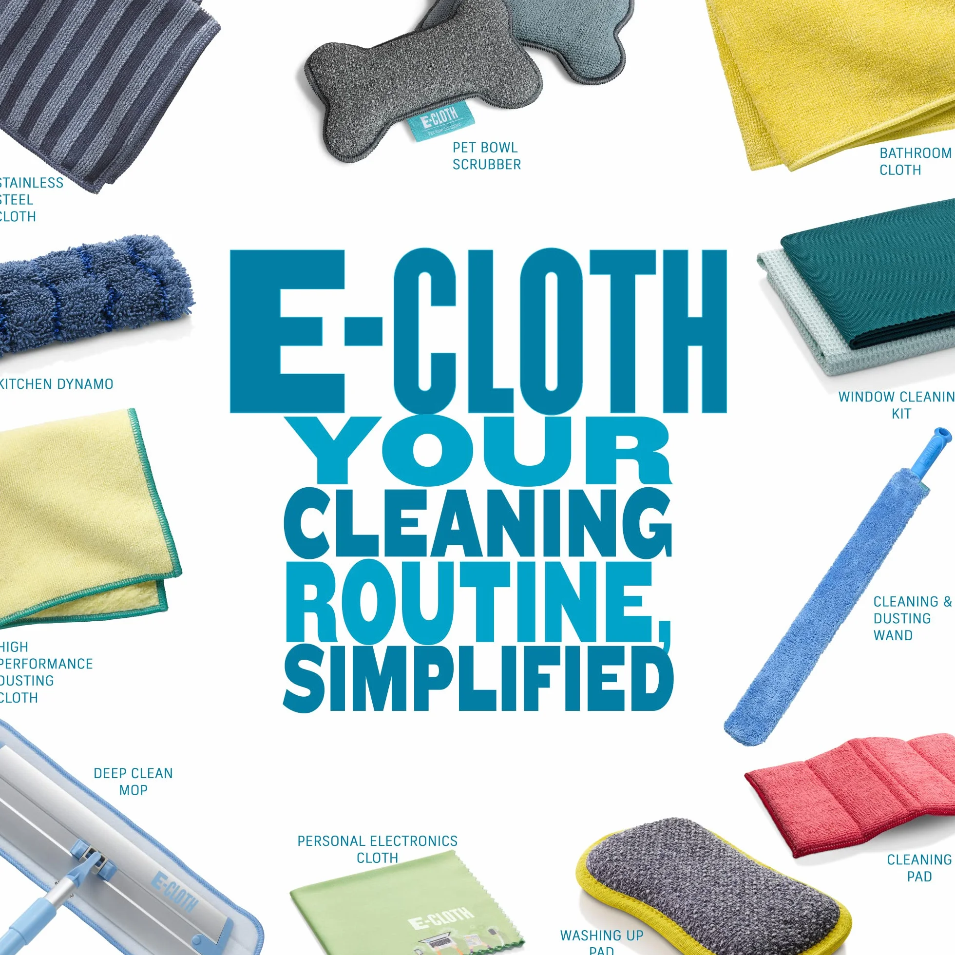 E-cloth Głowice mopa 27 cm x 13 cm niebieski poliester poliamid