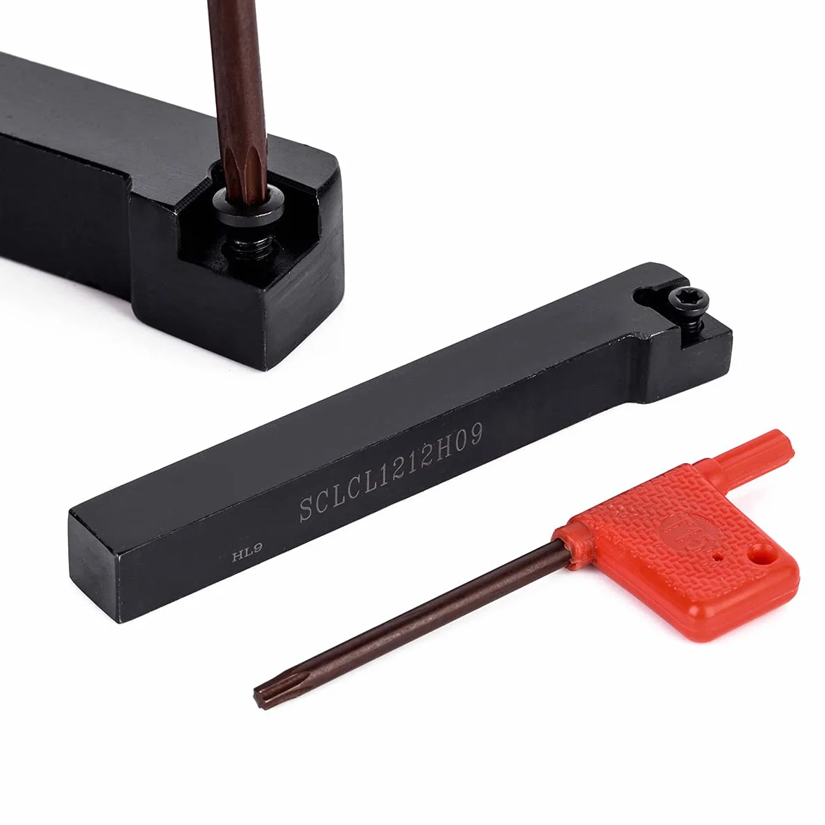 Maizoon Uchwyt narzędziowy do tokarki CNC 4 szt. S12M-SCLCR09 SCLCR1212H09 SCLCL1212H09 SCMCN1212H09 + 10 szt. wkładów z węglika spiekanego + 4 szt. klucz, tokarka wewnętrzna do rowkowania do dużych