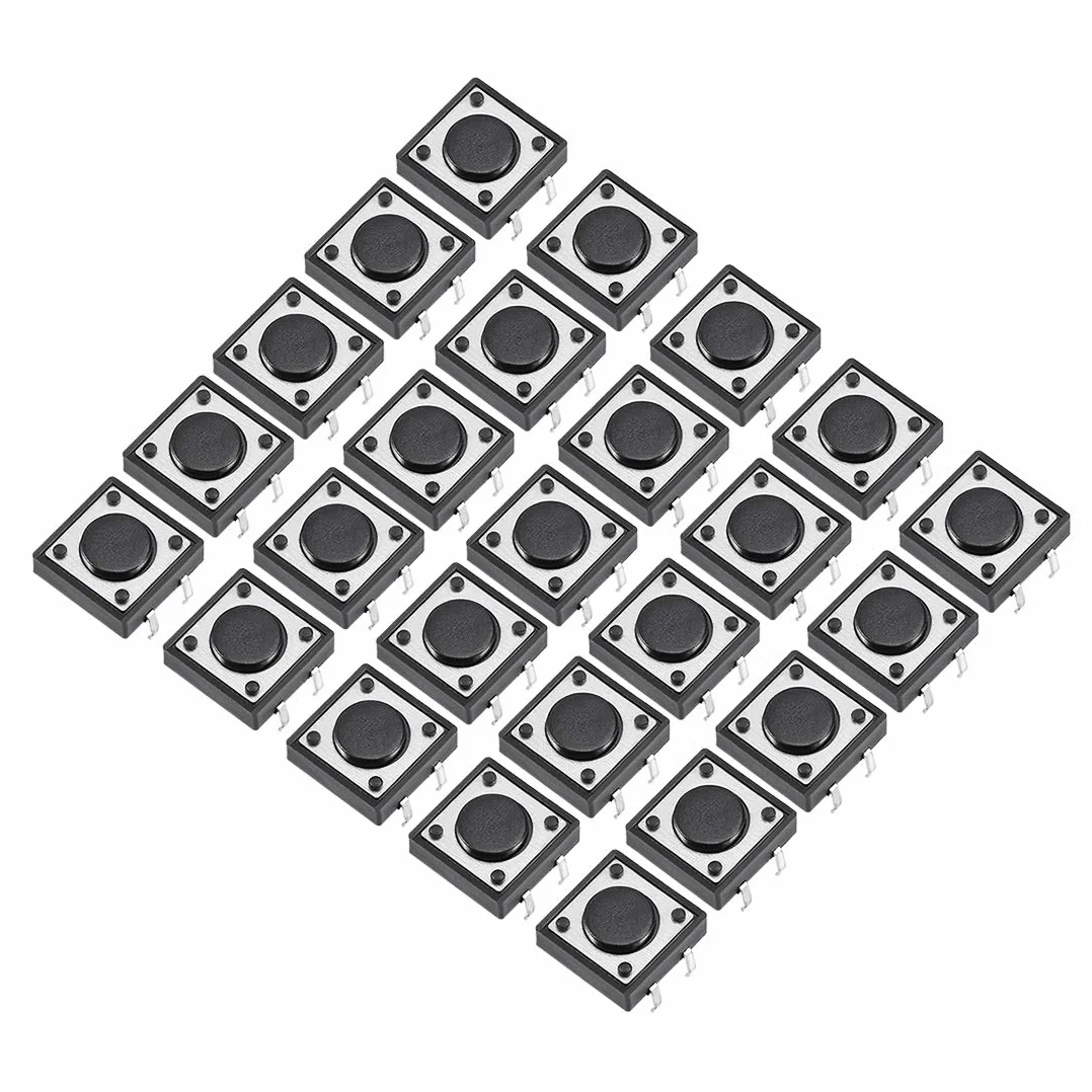 sourcing map 25 sztuk 12 x 12 x 4,3 mm płyta mini/mikro/małe PCB przycisk przełącznik DIP DE