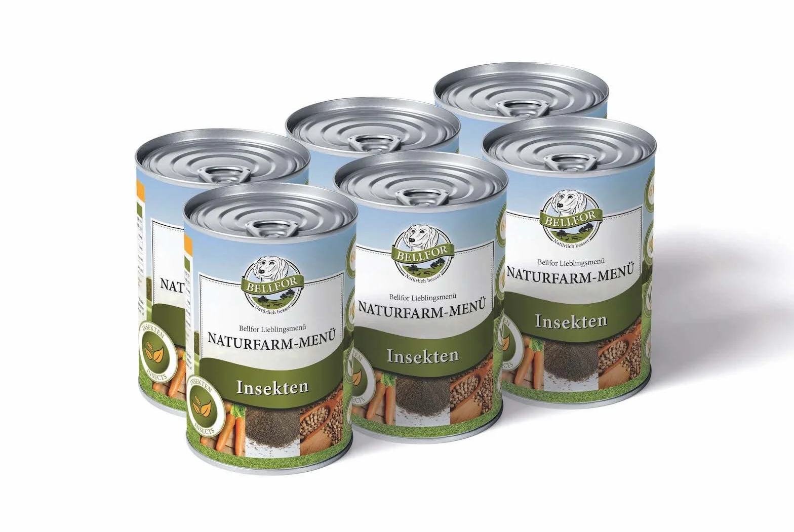 Bellfor Naturfarm-Menu hipoalergiczna mokra karma dla psów: z owadami, bez zbóż i ziemniaków, z naturalnych składników, 6 x 400 g