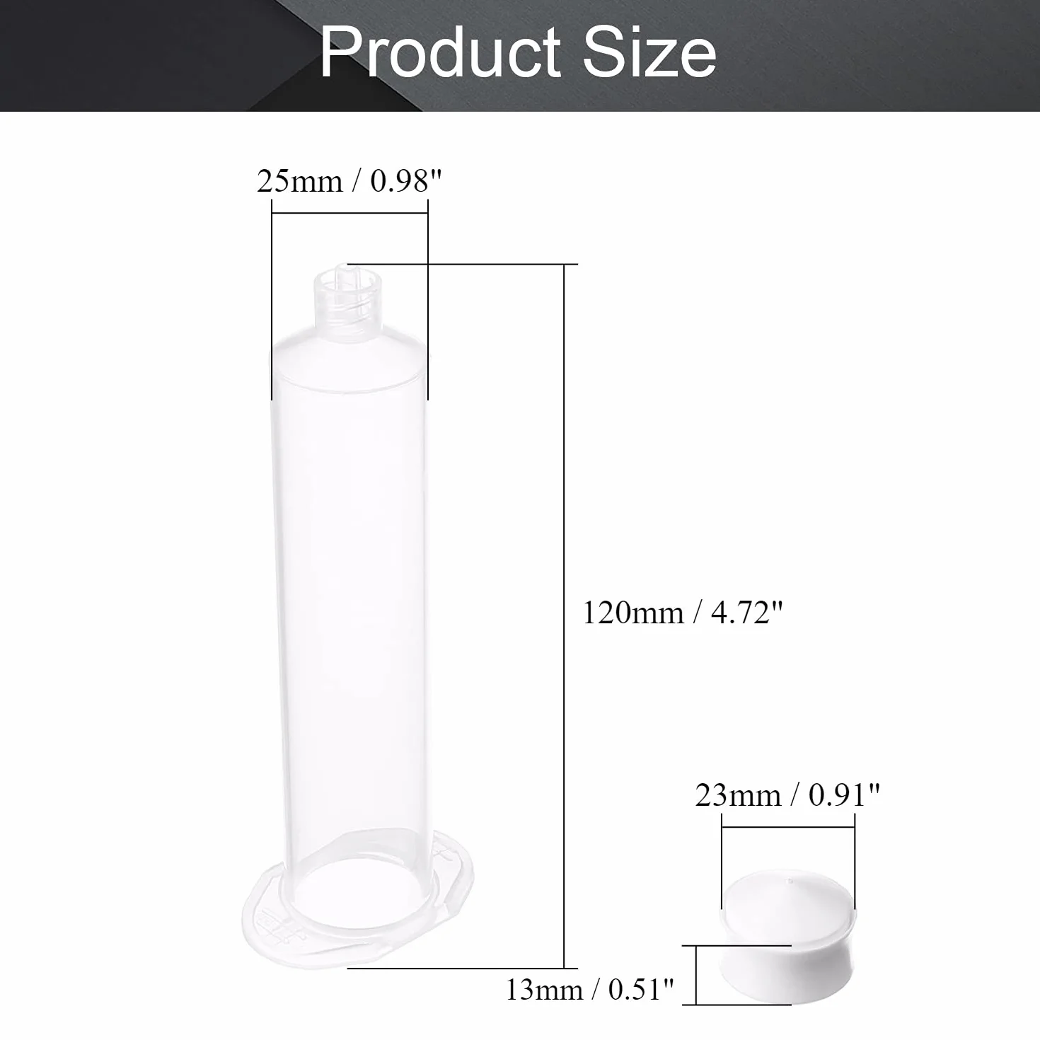 Utoolmart Dystrybucja powietrza 30CC/30 ml przezroczyste samoprzylepne tuba rękaw z tłokiem do zastosowań przemysłowych, 5 szt