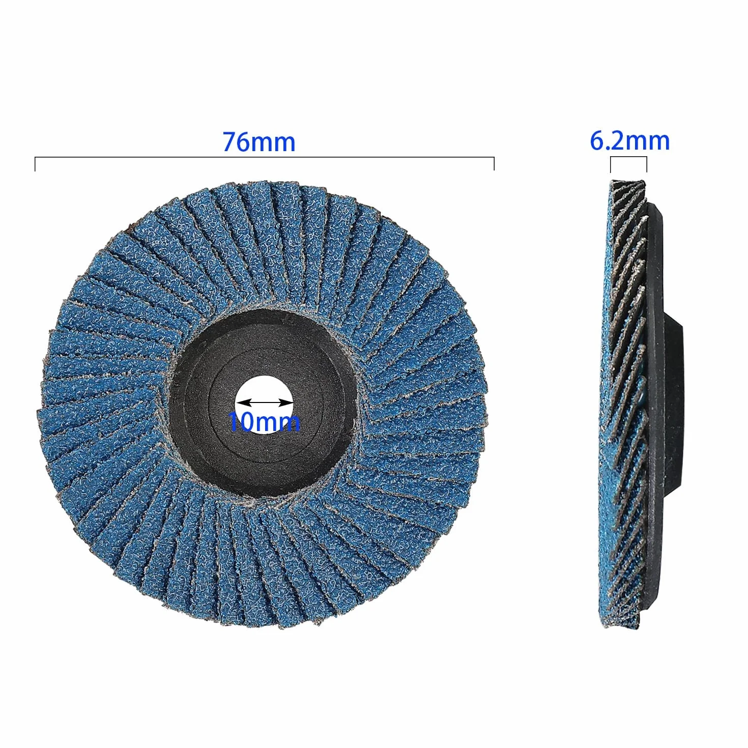 CruSio Tarcze Listkowe Zestaw 8 Tarcz Lamelkowych 76 Mm X 10 Mm Ziarnistość 40/60/80/120 Zestaw Mieszający Niebieskie Tarcze Lamelkowe Tarcze Wachlarzowe Tarcze Ścierne Do Mopa Do Szlifierki Kątowej