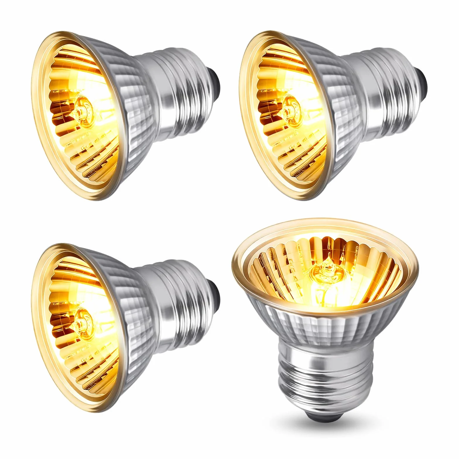 UVB żarówka żółwia E27 75 W, ściemnialna lampa grzewcza do terrarium, AC 220 V, UV lampa punktowa ciepła biel 2700 K dla żółwia Hermann jaszczurka wąż, zestaw 4 sztuk