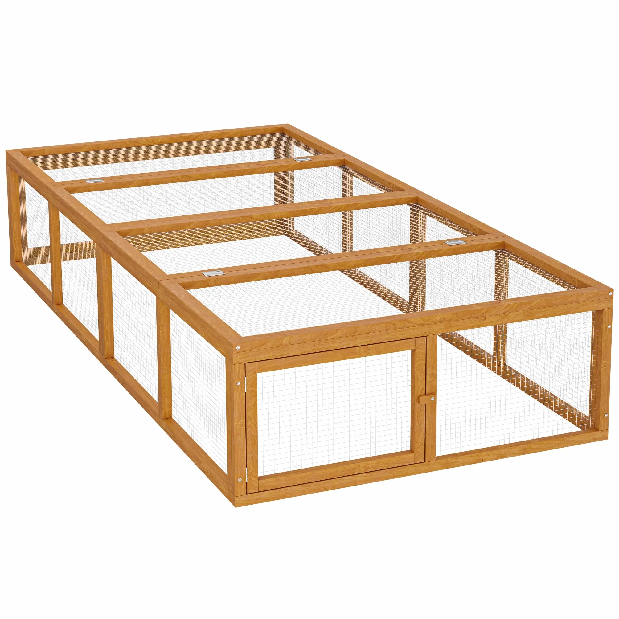 Wiltec XXL wybieg zewnętrzny drewniany 1800 x 900 x 480 mm, wybieg skrzyniowy z pokrywą na zawiasach, wybieg dla małych zwierząt dla królików i zajęcy, wybieg zewnętrzny