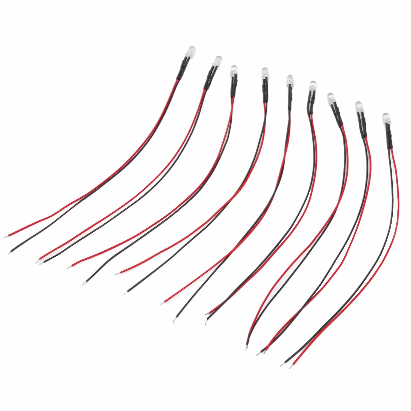 Diody LED 10 szt. 5-12V 20 cm wstępnie okablowane zestaw DIY dekoracyjne oświetlenie elektroniczne dydaktyczne dla samodzielnego montażu