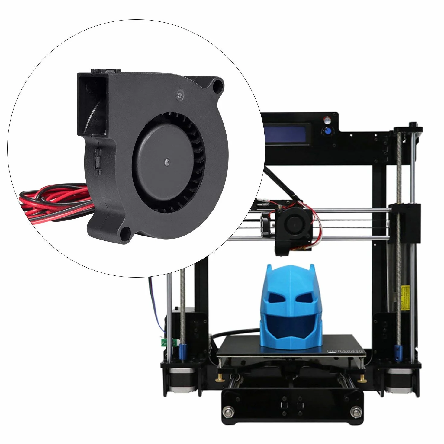 Wentylator 24 V DC 50 x 50 x 15 mm do drukarki 3D - radial 5015 z kablem 1 m do radiatora - 2 sztuki