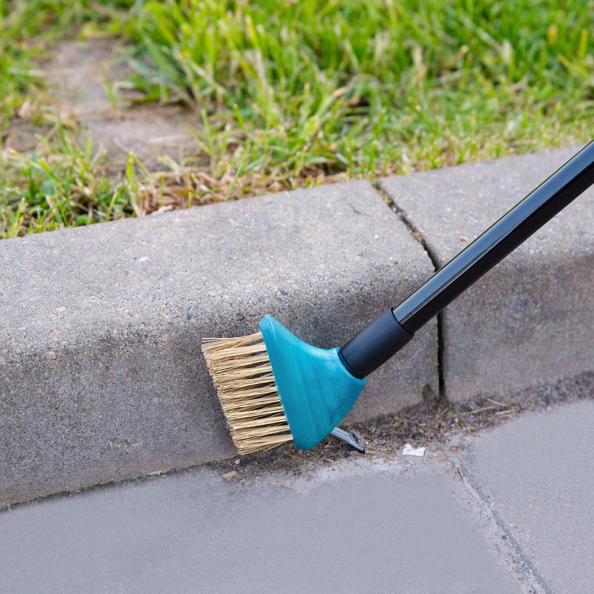 Sillar Szczotka do Usuwania Chwastów, Zestaw Szczotek do Fug Kostki z Uchwytem Teleskopowym 80-140 cm, Metalowa Szczotka Druciana, Skrobak do Fug do Usuwania Chwastów, Szczotka do Trawy i mchu