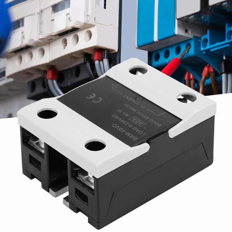 Solid State Relay SSR Jednofazowy DC na AC Jednofazowy plastikowy przekaźnik pokrywy 40A DC 0 do 10V AC 0 do 250V
