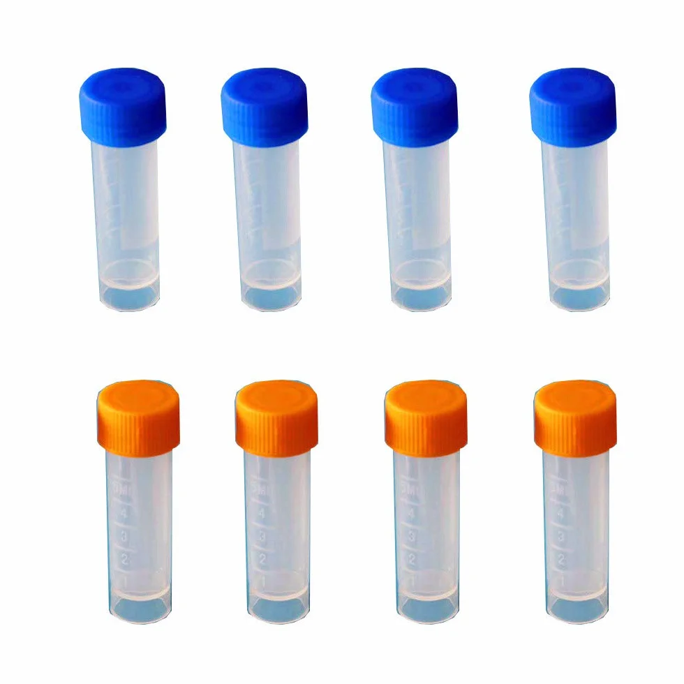 Plastikowe probówki 5 ml z pokrywką, stopniowane, 35 sztuk do laboratorium
