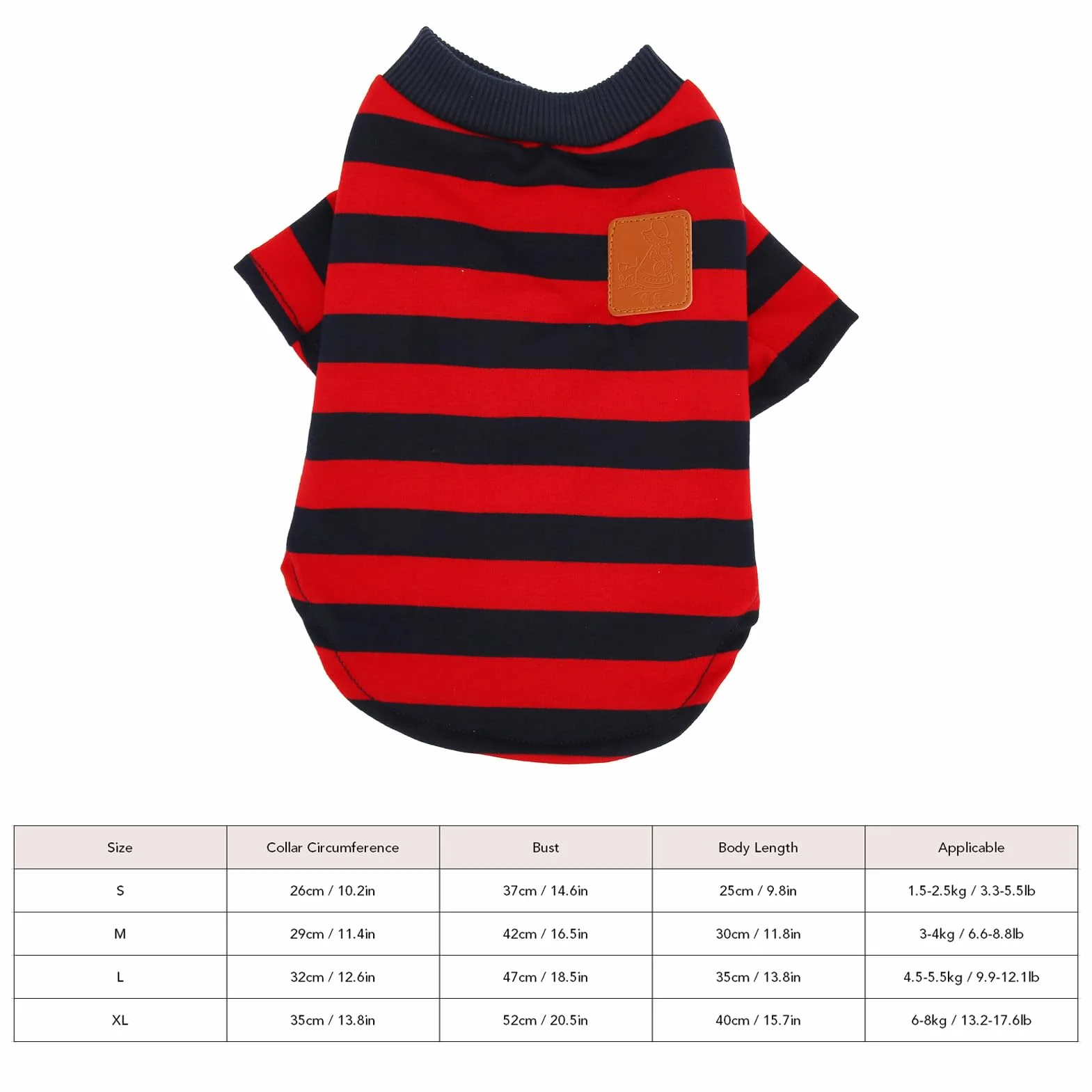 Akozon Miękki, Oddychający Sweter w Paski dla Psa 2-nożny T-shirt Ubrania Wiosna Czerwony Niebieski - Ubranka dla Zwierząt, odzież i Akcesoria, Koszulki dla Psów (S)