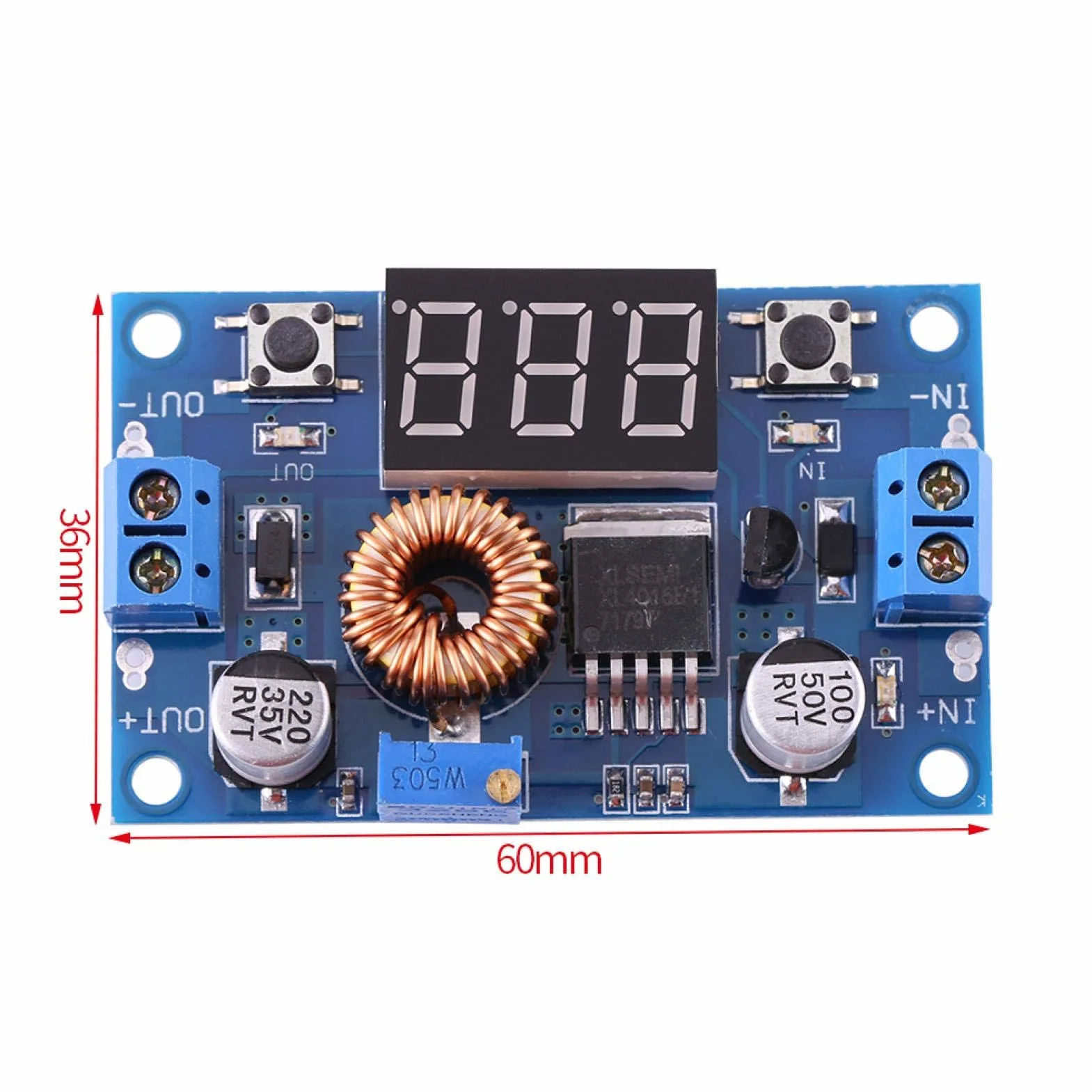 Regulator napięcia przetwornicy DC-DC moduł obniżający napięcie, 5 A, 4,0 V ~ 38 V do 1,25 V ~ 36 V, regulowany
