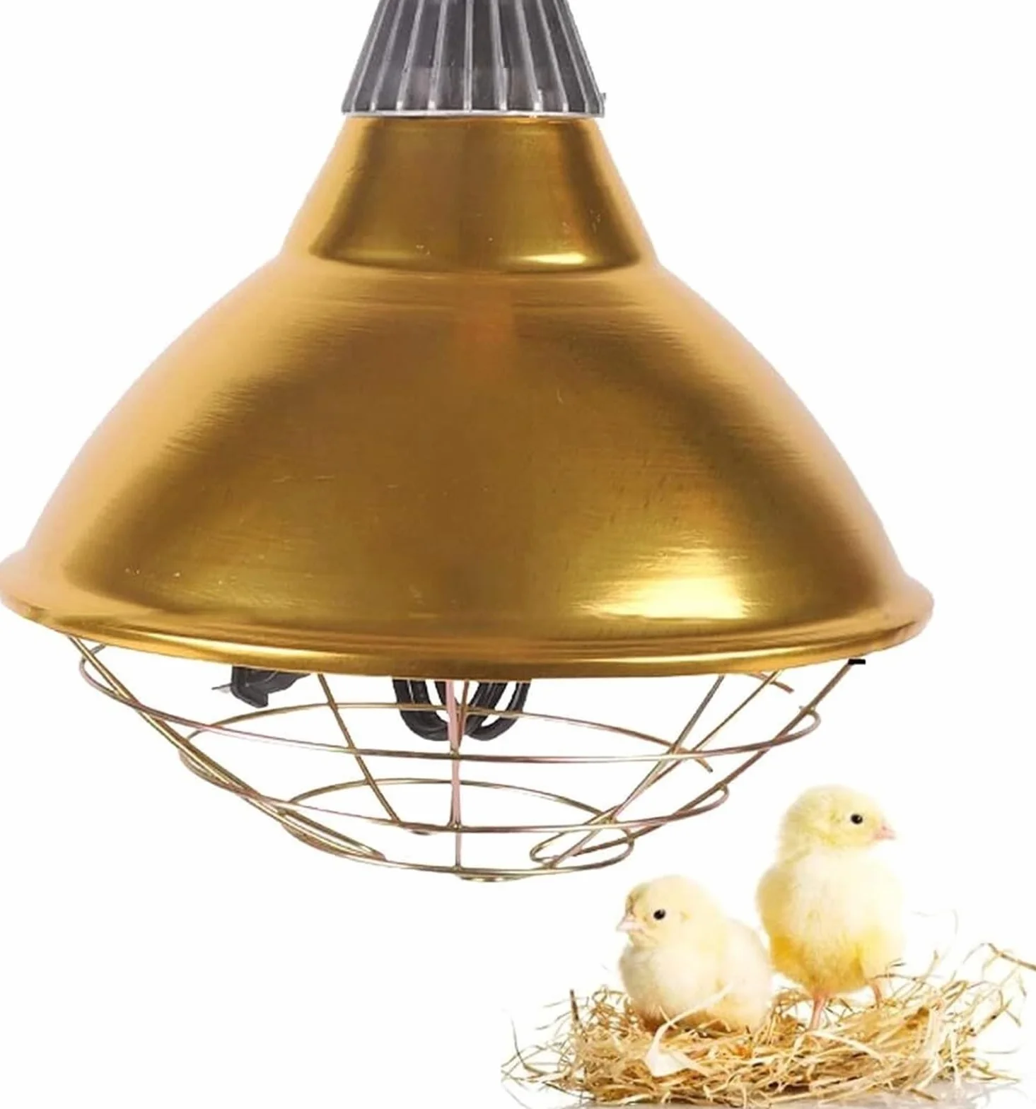 NEZIH Lampa Utrzymuj ciepło dla kurnika, lampa grzewcza dla szczeniąt, regulowana temperatura, ogrzewanie światła abażur zimowy stop aluminium + żarówka grzewcza na podczerwień 330W