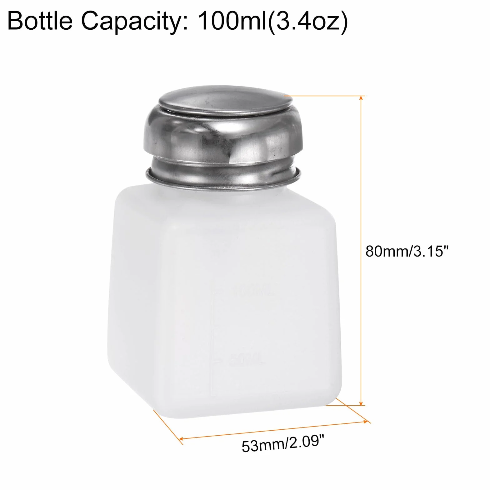QUARKZMAN 2 szt. Dozownik alkoholu Rozpuszczalnik 100 ml (3,4 uncji) Butelka z pompką ciśnieniową z pokrywką ze stali nierdzewnej Uszczelniacz do acetonu Środek czyszczący do usuwania emalii, biały