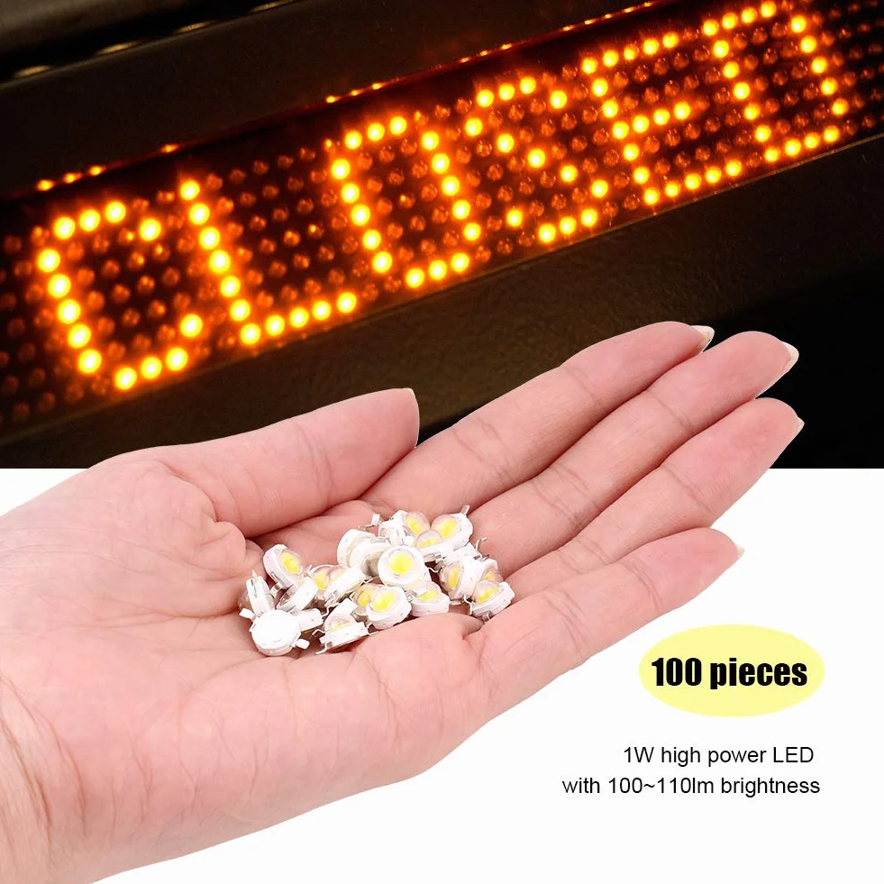 100 sztuk Układ LED dużej mocy 1 Wat Super jasny intensywność SMD Elementy emitera światła Diody Koraliki do lampy Chip DIY Światła do reflektorów Reflektory (biały 6000 k) (biały 6000 k)