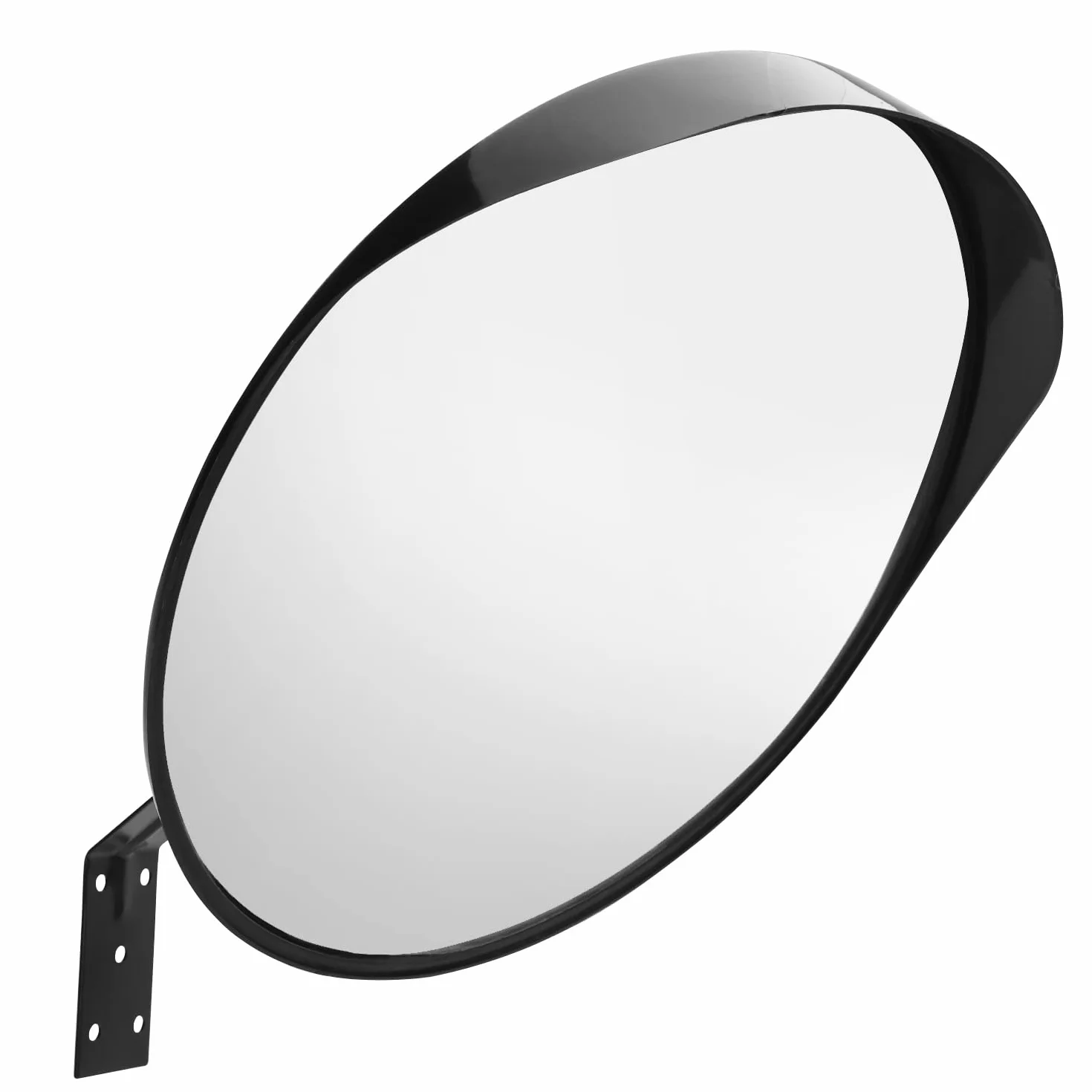 QWORK® Lusterko drogowe 40 cm, wypukłe lustro, lusterko drogowe do wyjść, regulowane szerokokątne lusterko drogowe do garażu, ścieżki