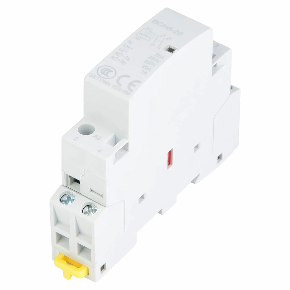 Stycznik AC 2P 20A 2NO Szyna DIN 230V Domowy