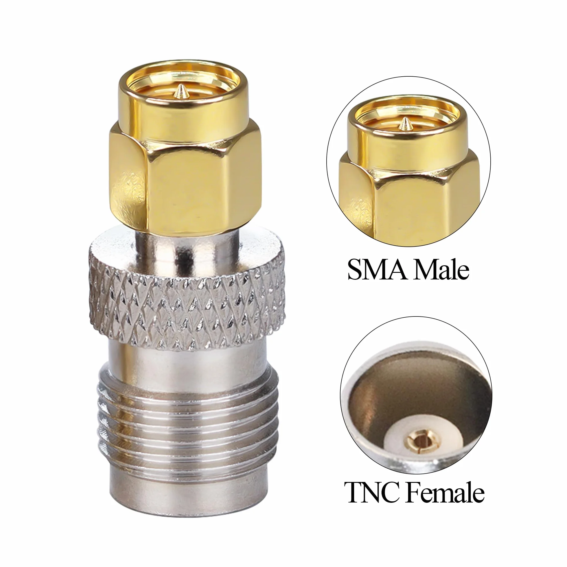 Adapter koncentryczny SMA męski na żeński TNC, 50 omów, 2 szt