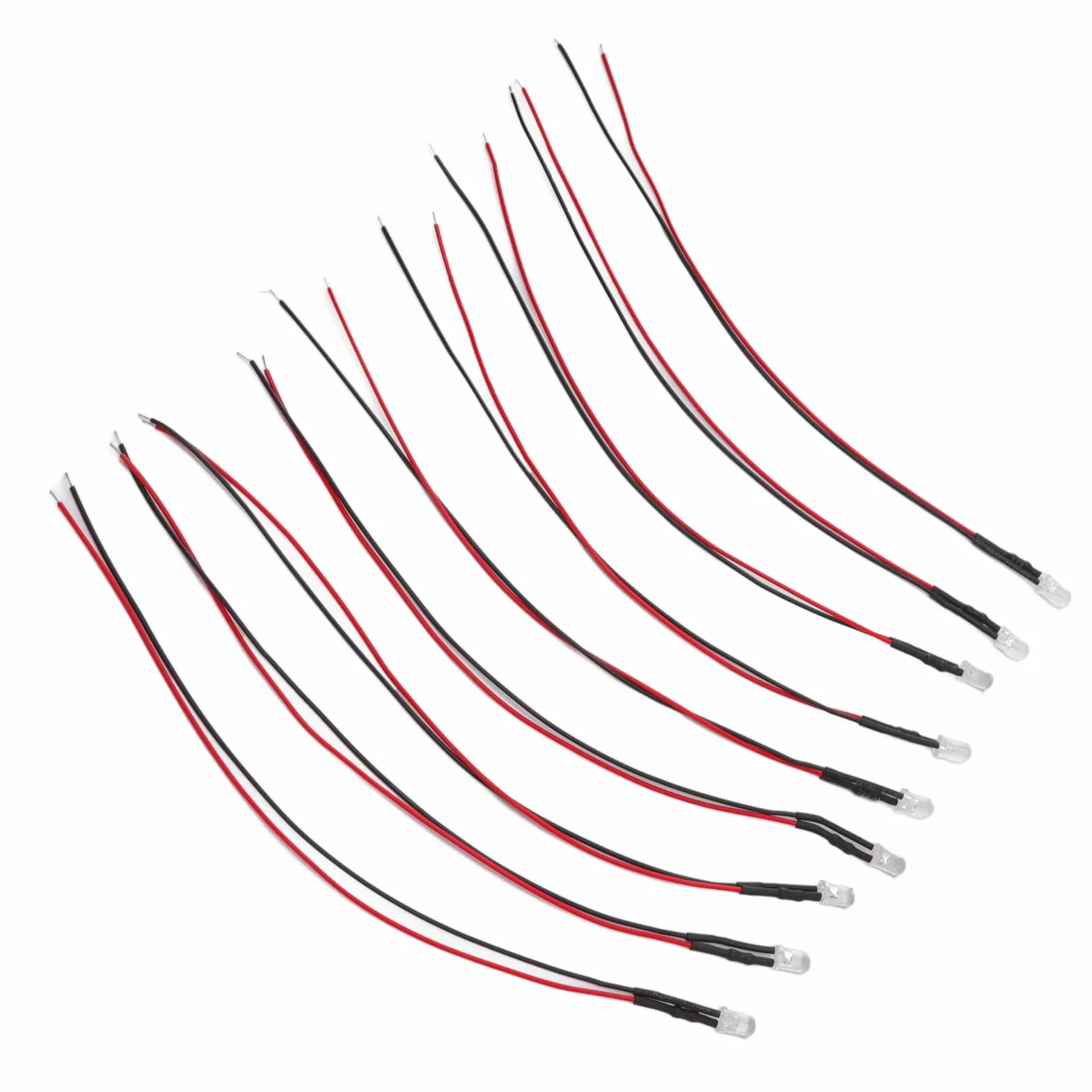 Diody LED 10 szt. 5-12V 20 cm wstępnie okablowane zestaw DIY dekoracyjne oświetlenie elektroniczne dydaktyczne dla samodzielnego montażu