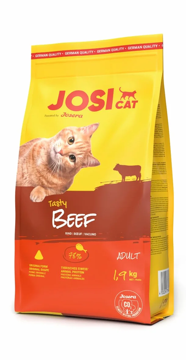 JosiCat Tasty Beef (1,9 kg) | sucha karma premium dla dorosłych kotów | karma dla kotów | Powered by JOSERA | 1 szt. w opakowaniu