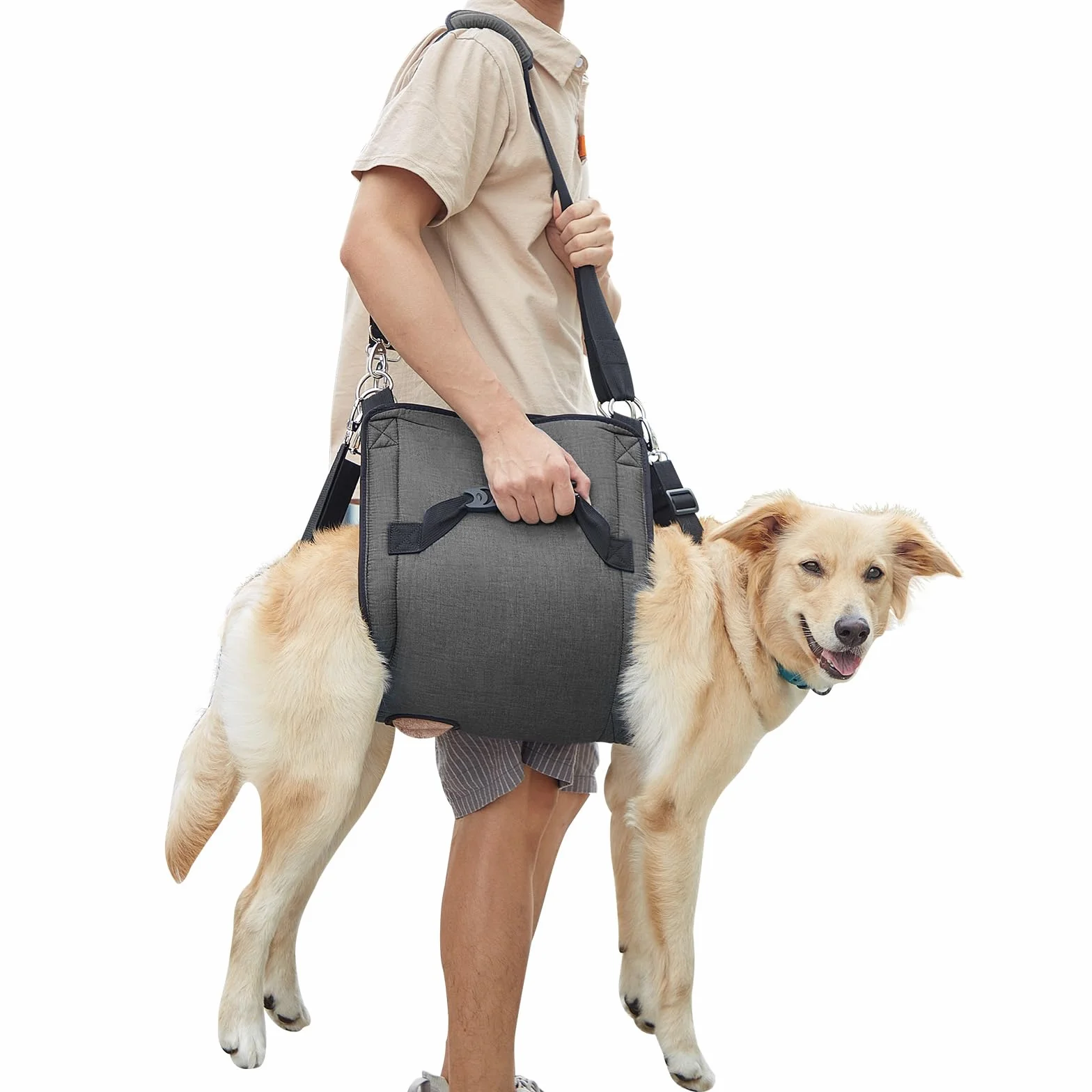 COODEO Dog Carry Sling, Plecak awaryjny dla zwierząt Nogi Wsparcie Dog Lift Harness, Przewoźnik dla psów Artretyzm (XL, czarny)