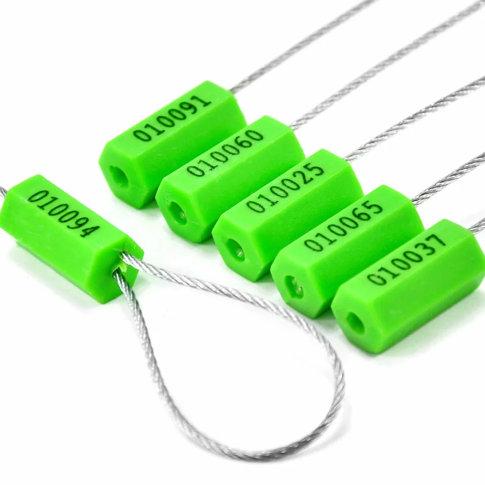 Plastikowa plomba 500 szt. plomby stalowej, metalowej plomby transportowej, etykiety zabezpieczające.(Green,100 PCS)