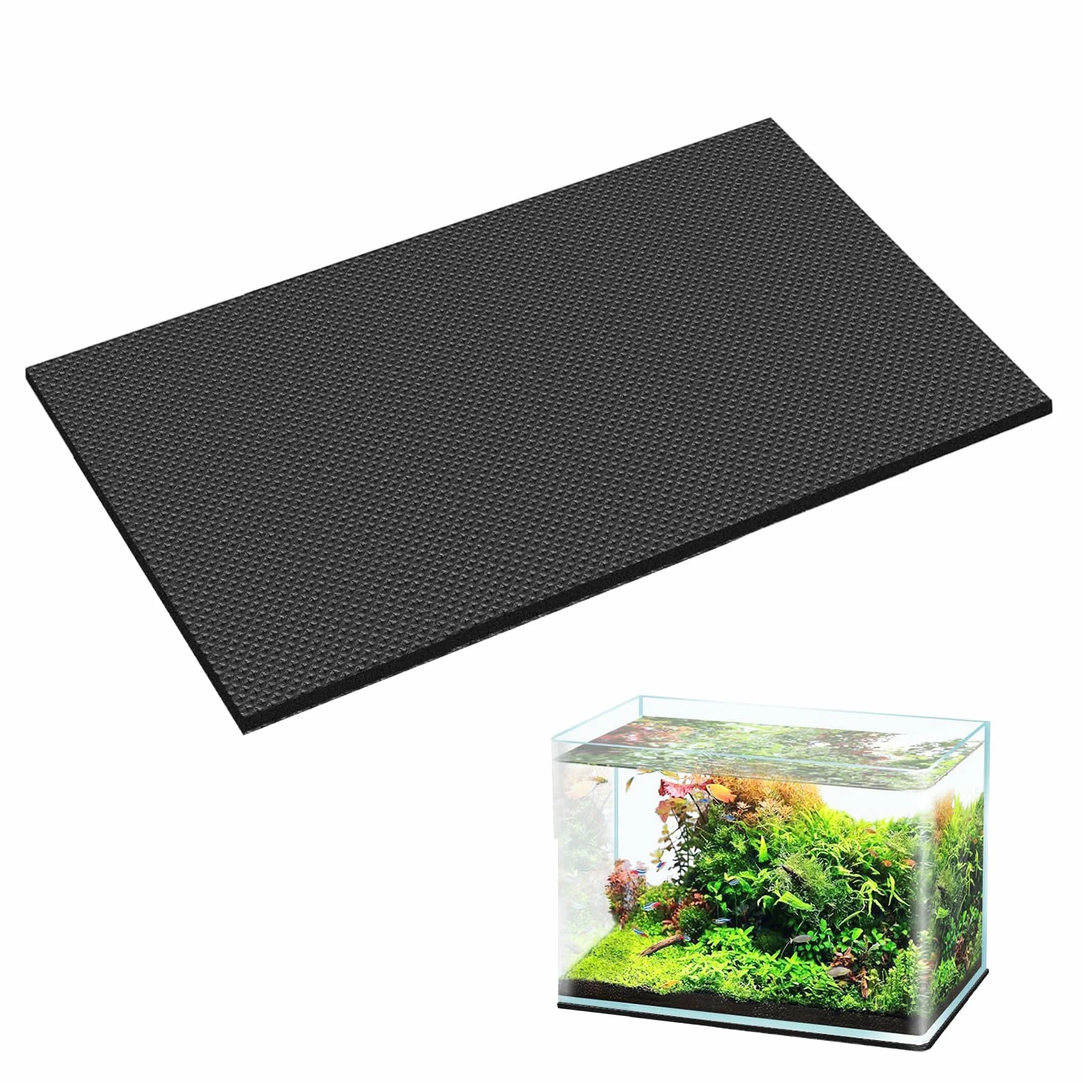 Podkładka do akwarium 60 x 30 cm, 5 mm pianka do akwarium mata | Elastyczna mata ochronna z neoprenu. Idealny do ciężkich kamieni aquascaping, pożywki i terrarium (np. 60 x 30 x 40).