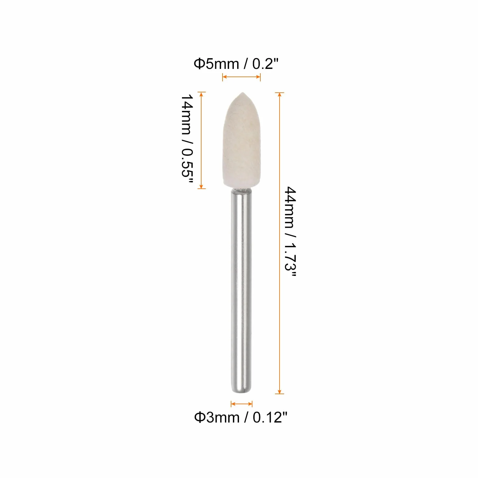 Filcowe bity do polerowania stożkowe 5 mm 1/8 cala QUARKZMAN