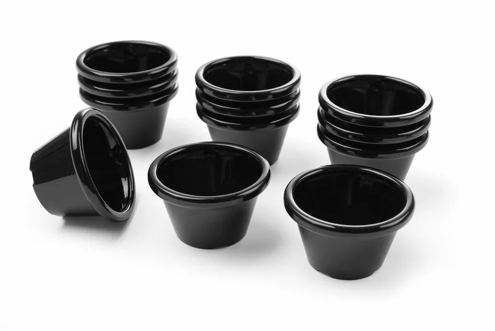 HENDI Miseczka ramekin z melaminy ø60x(H)35 mm, czarna - zestaw 12 szt.