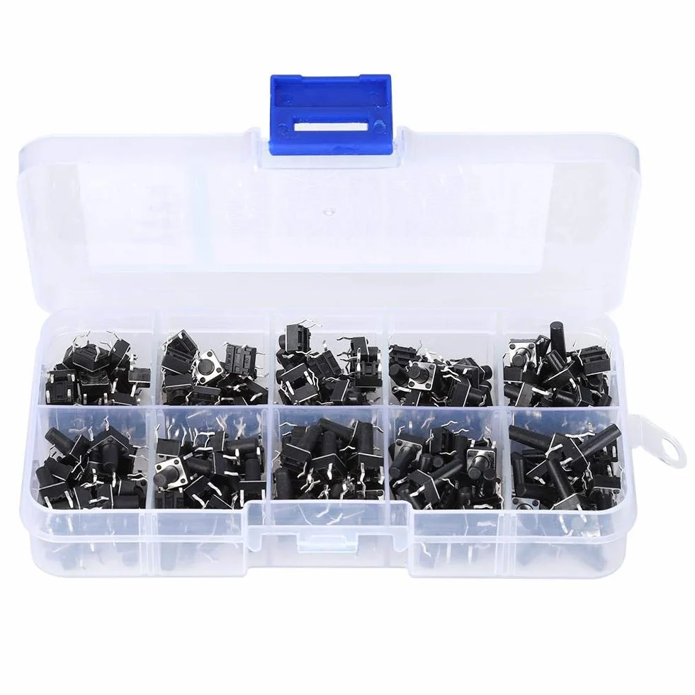 Tact Switch Kit 52 części przełączników dotykowych Micro-Momentary 10W zestaw akcesoriów przemysłowych
