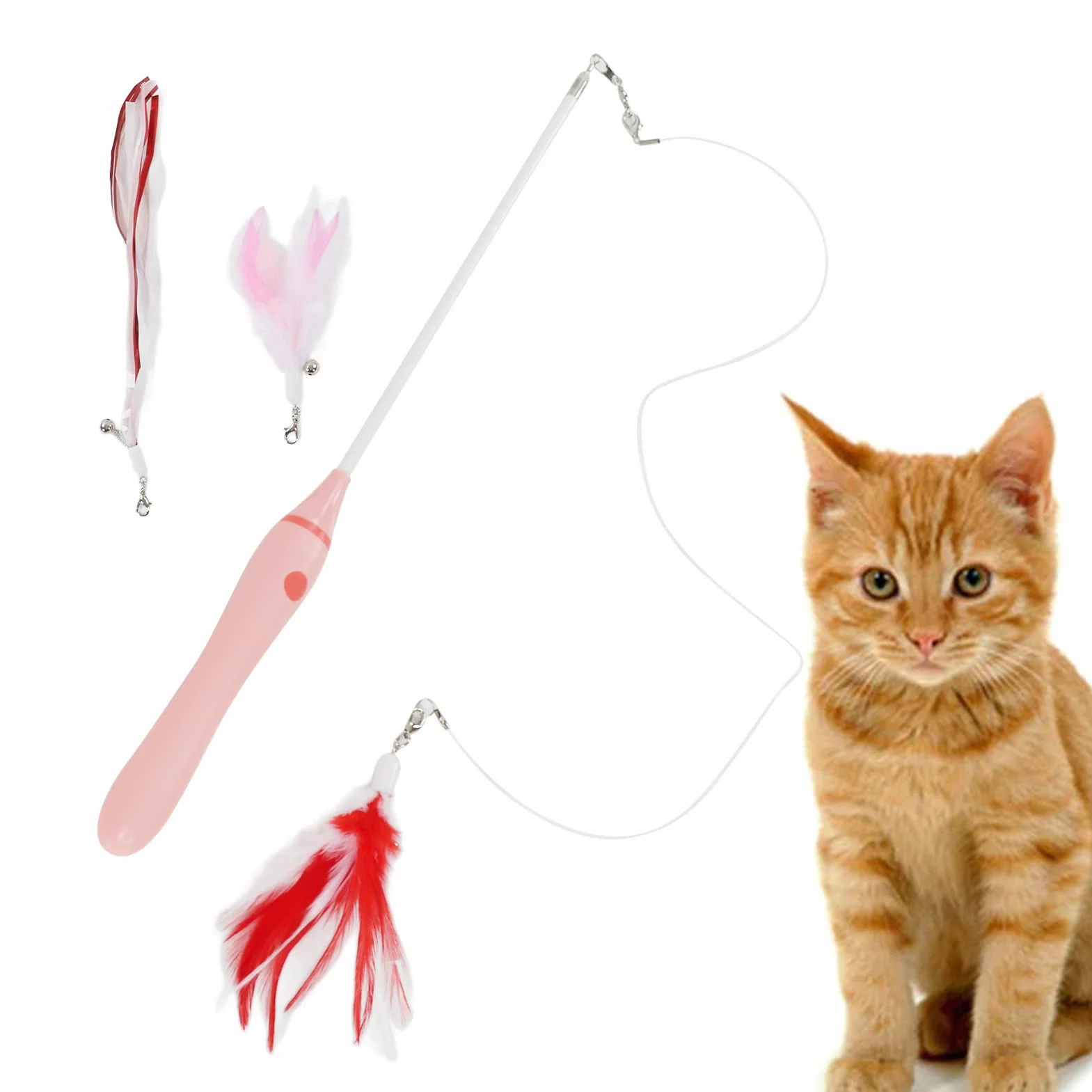 Naroote LED Red Light Light Katzentick, Funny Cat Stick Interactive dla Kotów dla Zwierząt (PINK)