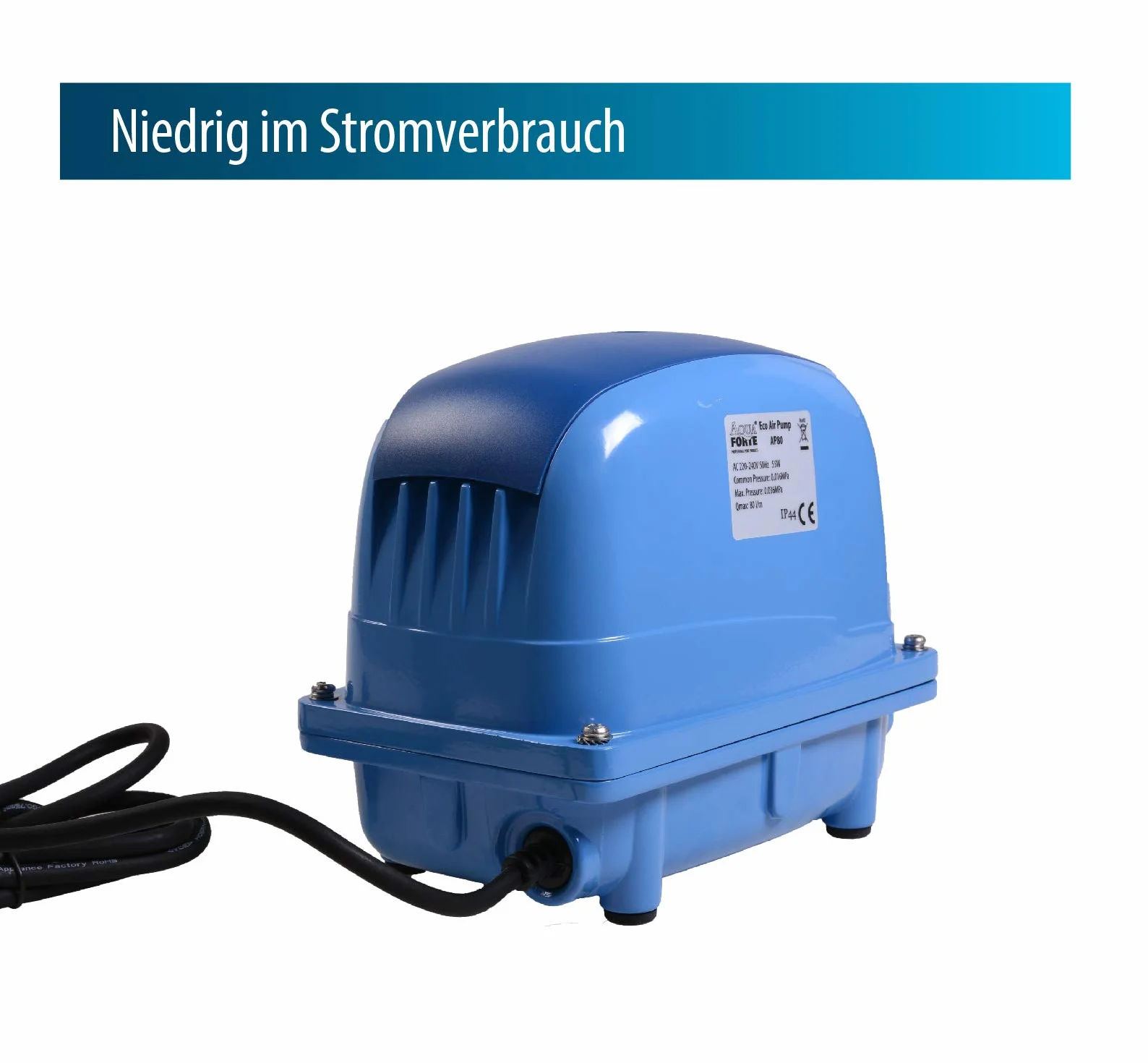 Aquaforte AquaForte Luftpumpe AP-100 Energooszczędna Pompa Powietrza, Niebieski, AP-100