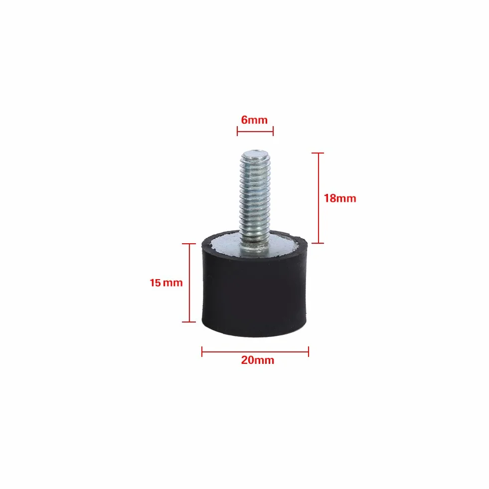 4szt Gumowy amortyzator samochodowy Wspiera cewki Antywibracyjny Silentblock (VD20 * 15 M6 * 18)