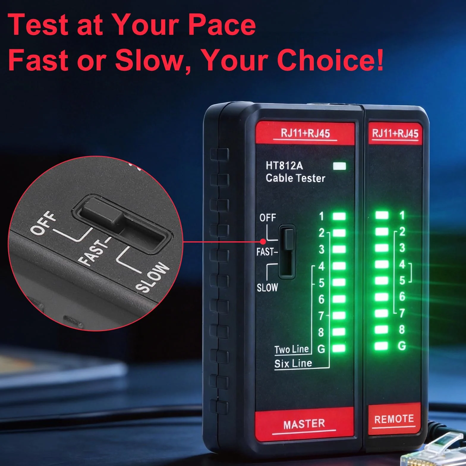 VOBOR RJ45 LAN Tester sieci RJ11 CAT7 CAT6 CAT5E CAT5 Ethernet kabel tester przewodności