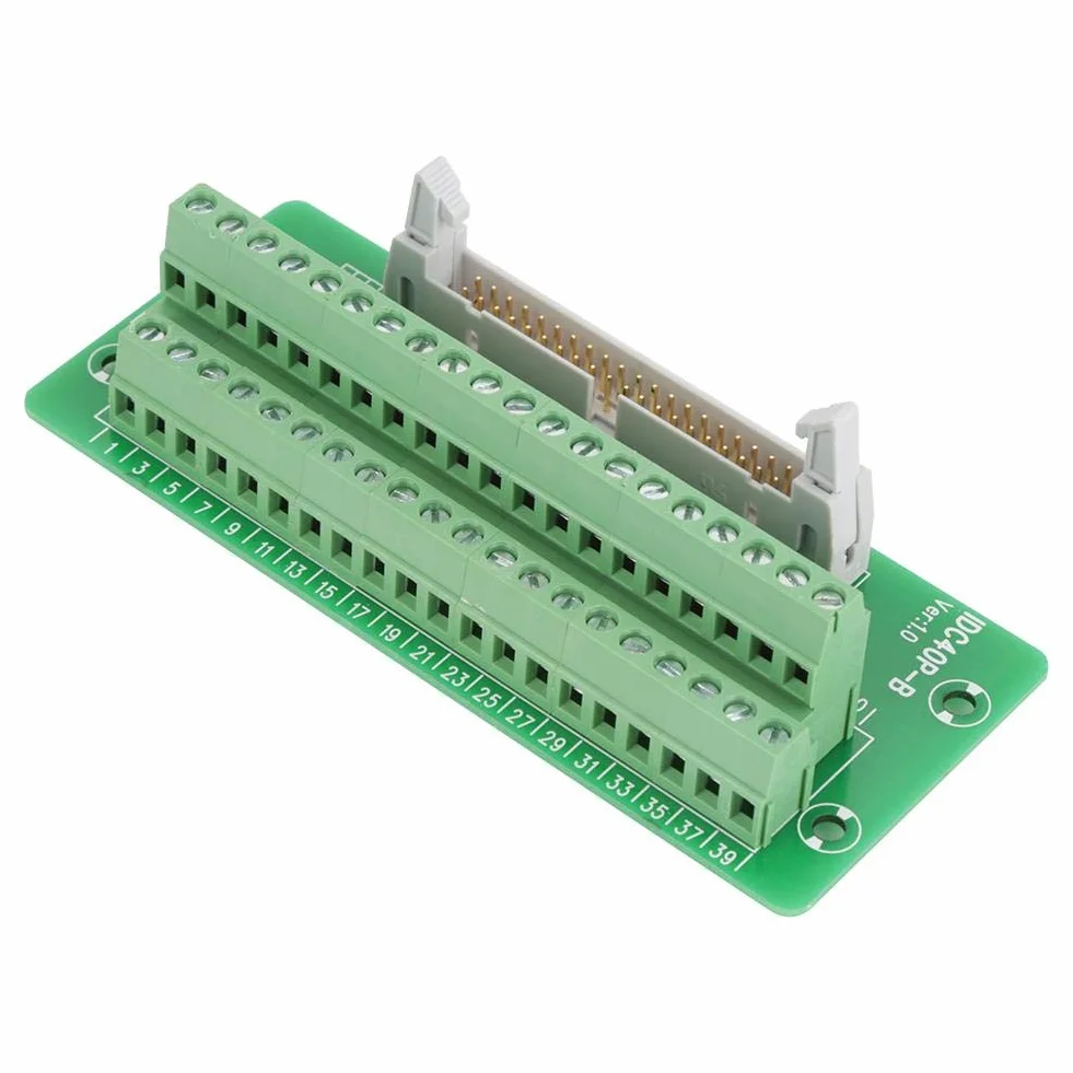 IDC40P 40Pin Steckerleiste Breakout Board Terminal Block Stecker PLC Schnittstelle mit Halterung Geeignet für PLC, Servo und DIN-Schiene montieren.