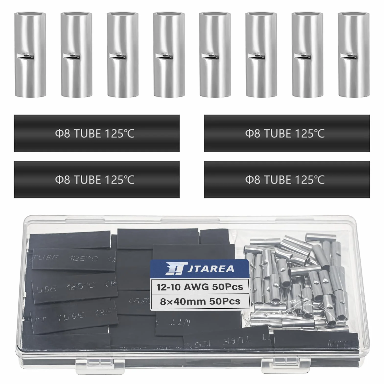 100 sztuk nieizolowanych złączy elektrycznych z rurą termokurczliwą do zaciskania zacisków elektrycznych 12-10 AWG 4-6 mm² złącze elektryczne
