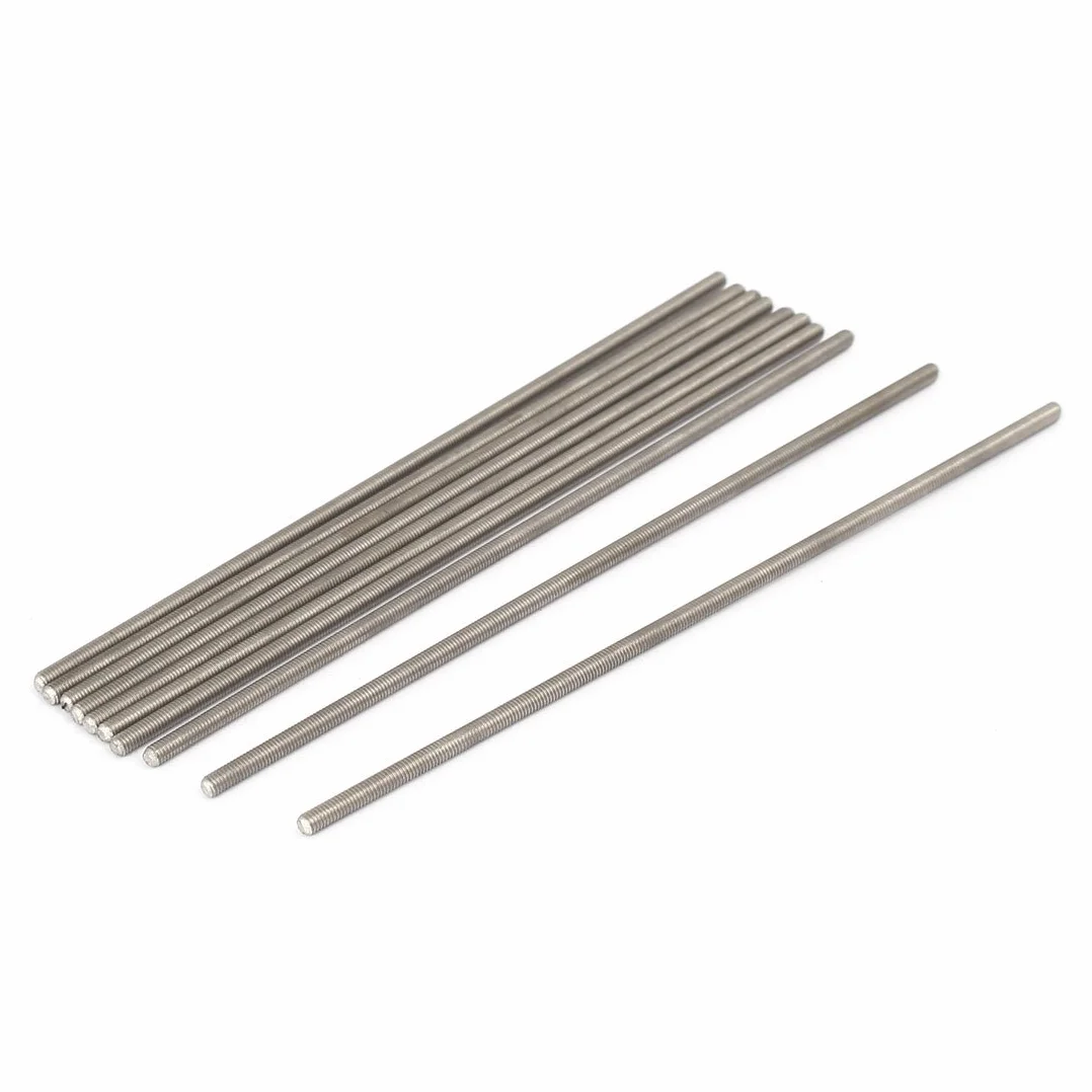 sourcing map 10 szt. stal szlachetna 304 pełny pręt gwintowany Hardware M3 x 130 mm 0,5 mm gwint de